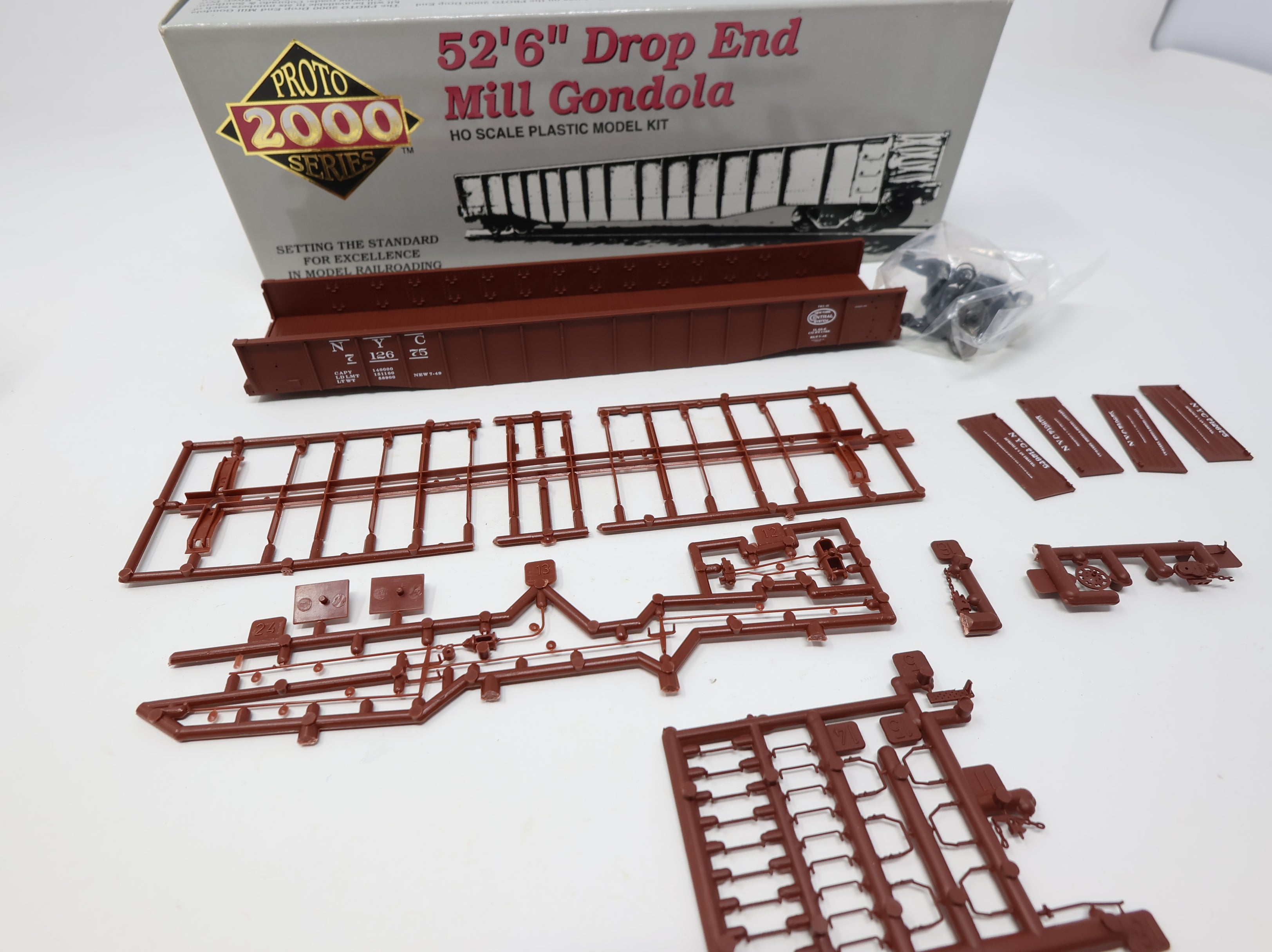 USED Life-Like 21044 HO Scale 52'6" Drop End Mill Gondola New York Central NYC #712675 Proto2000 KIT