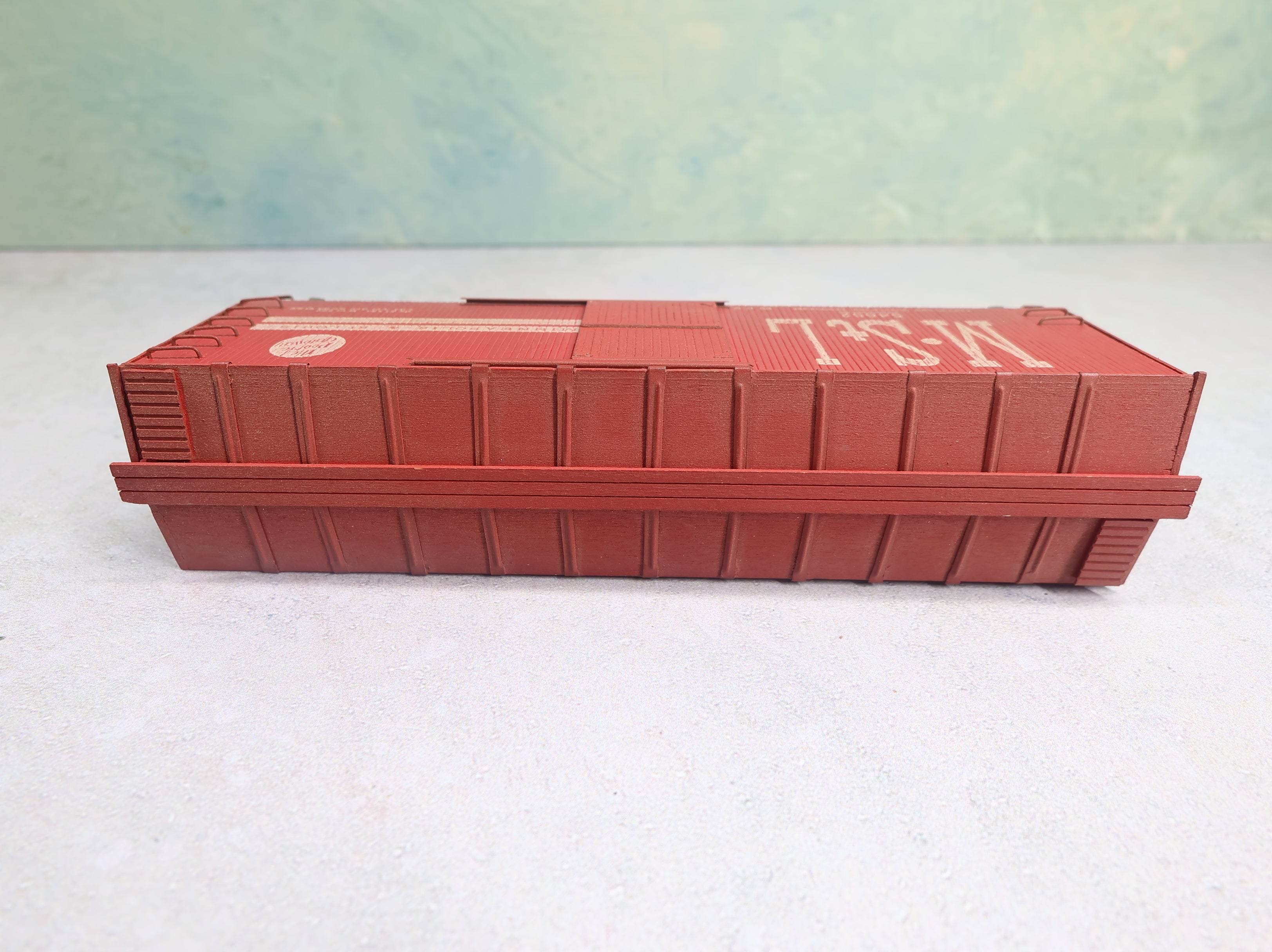 USED Silver Streak HO Scale 42' Wooden Box Car Minneapolis & St Louis M&StL #54652 Real Wood Weathered