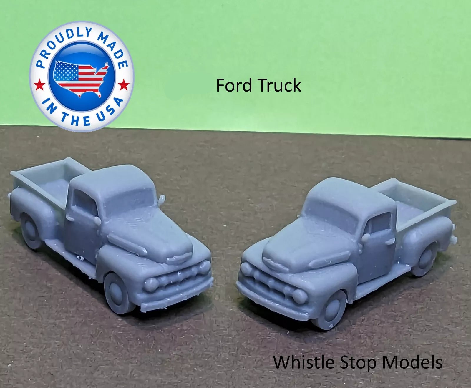 Whistle Stop Models HO3003 HO Scale 1957 Ford Pickup Set, Resin 3D Printed, Highly Detailed (2 pcs)