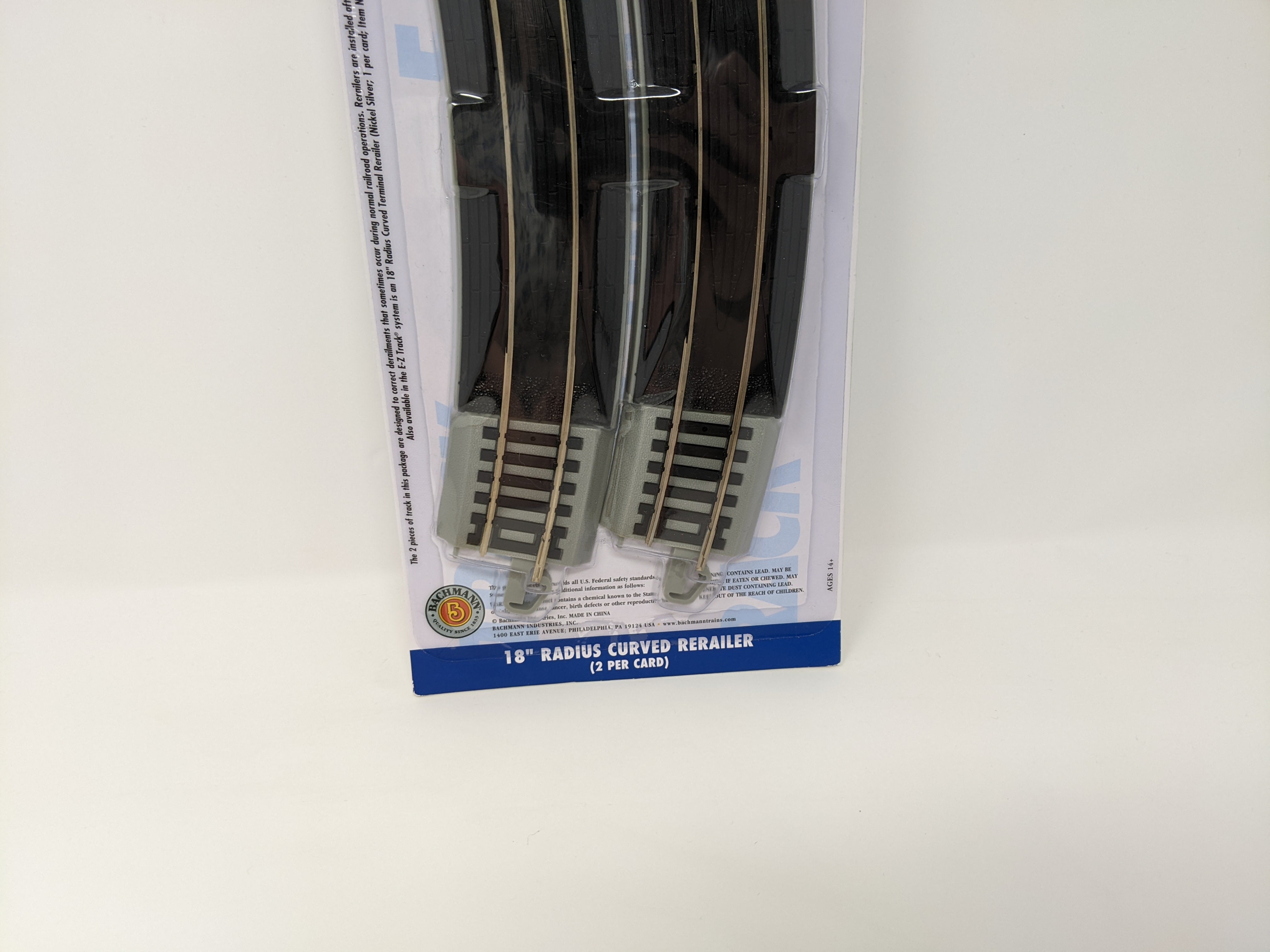 Bachmann 44529 HO Scale, 18" Radius Curved Rerailer, Nickel Silver E-Z Track (2 Pack)