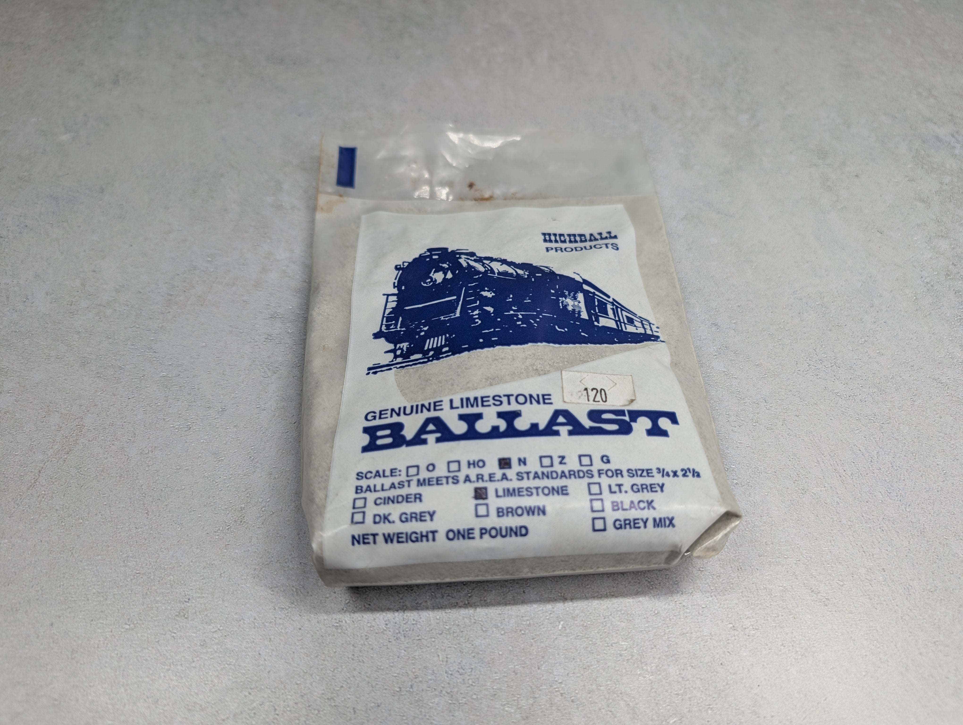 HighBall Products 120 MULTI Scale Limestone Ballast (1lb) Genuine Limestone