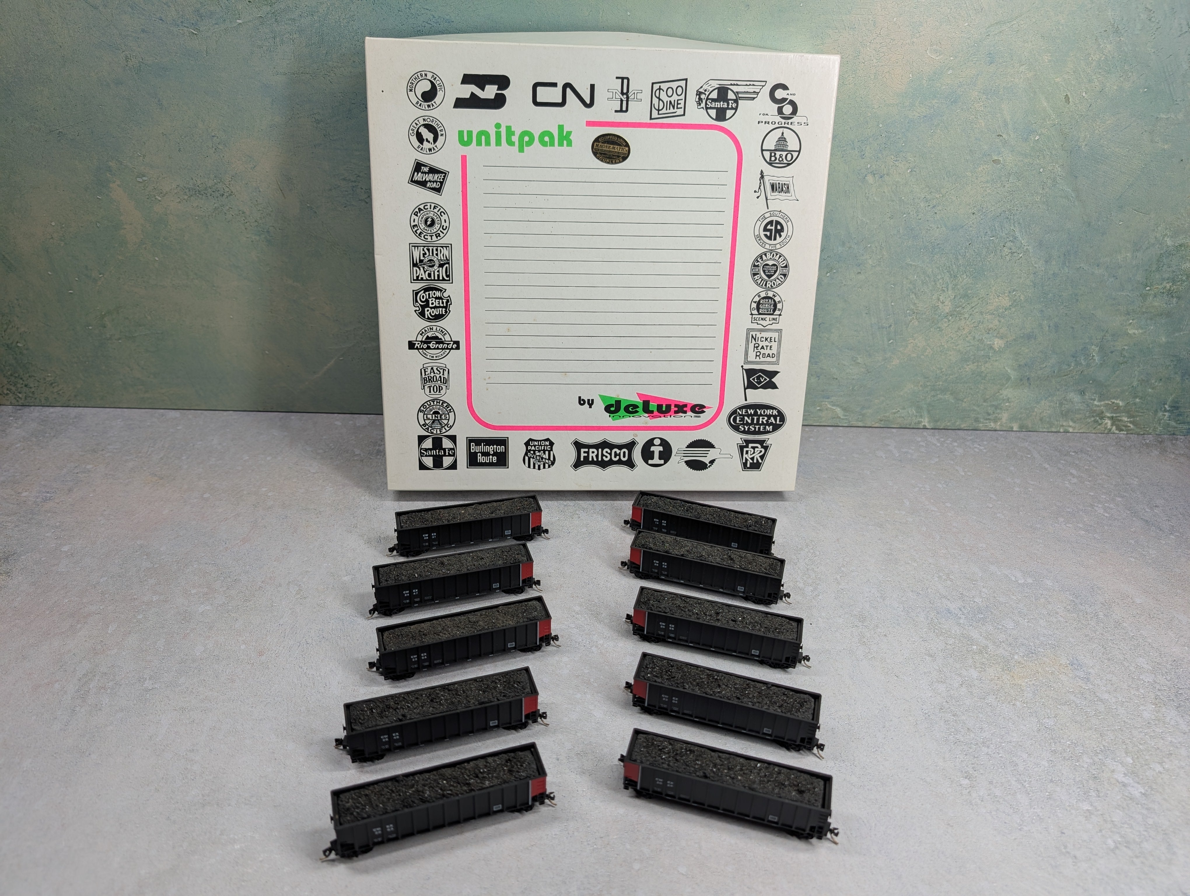 USED Deluxe 12050-10M N Scale Twin Tub Gondolas Commonwealth Edison CWEX (10 pcs)