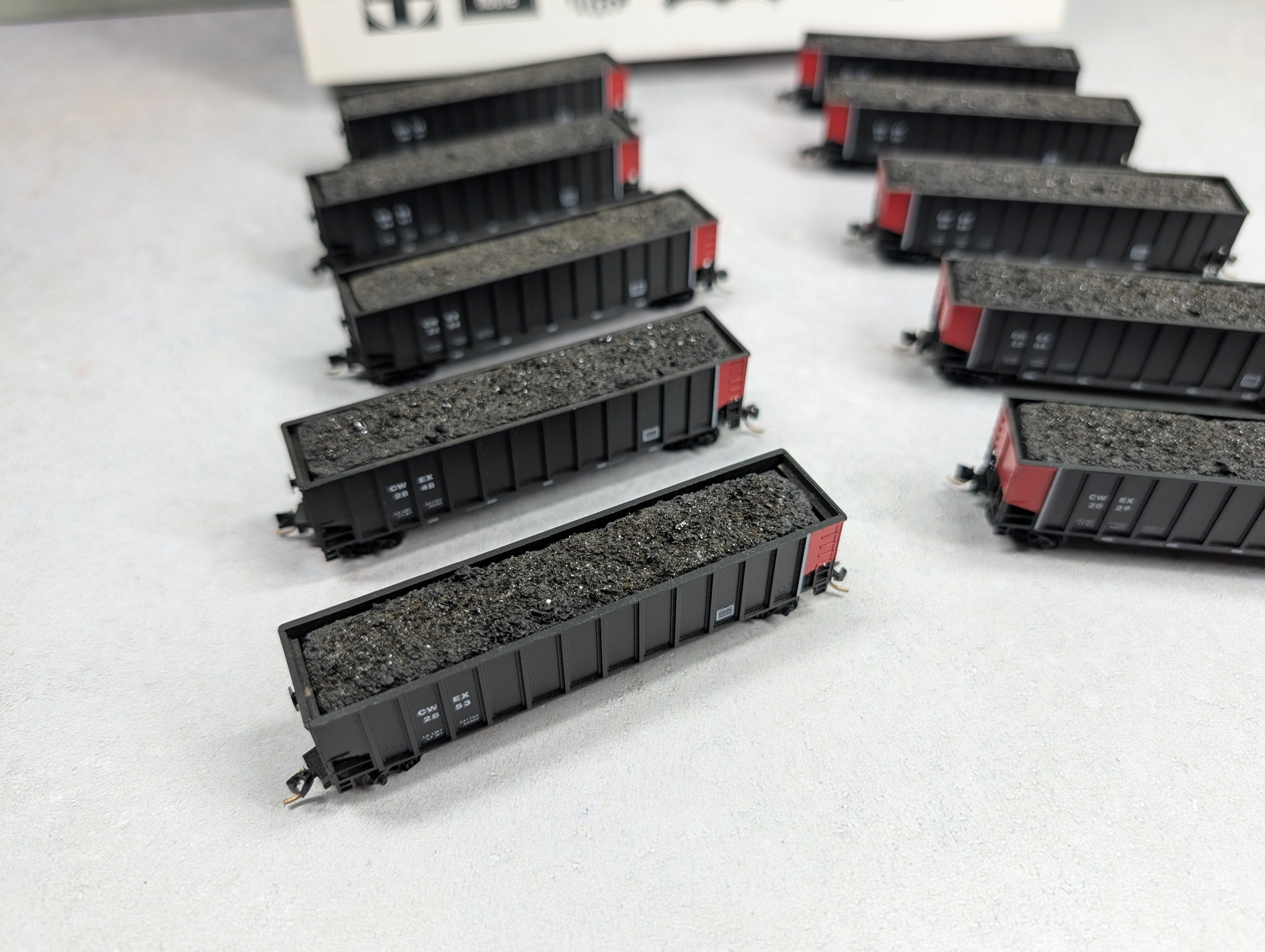 USED Deluxe 12050-10M N Scale Twin Tub Gondolas Commonwealth Edison CWEX (10 pcs)