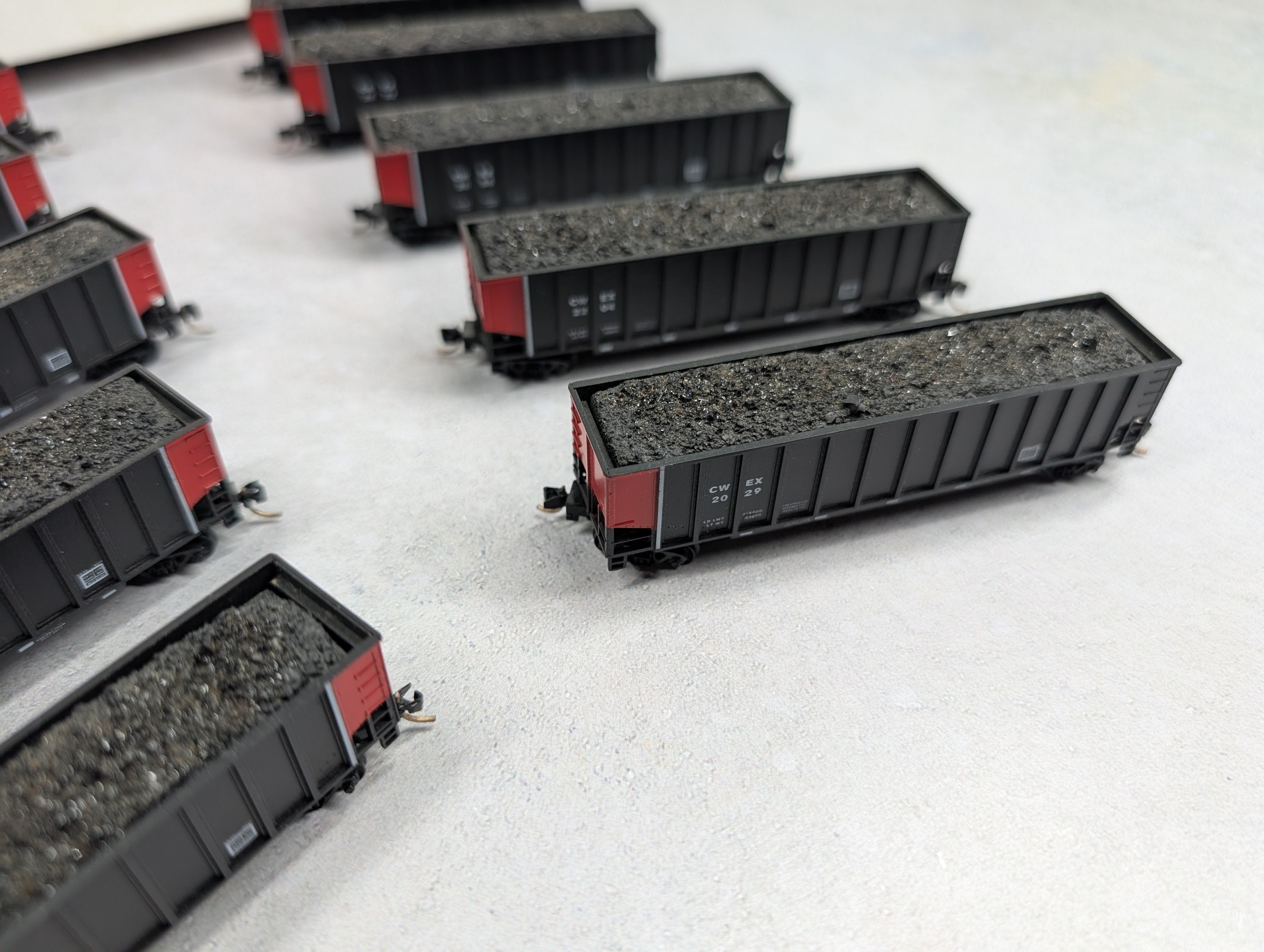 USED Deluxe 12050-10M N Scale Twin Tub Gondolas Commonwealth Edison CWEX (10 pcs)
