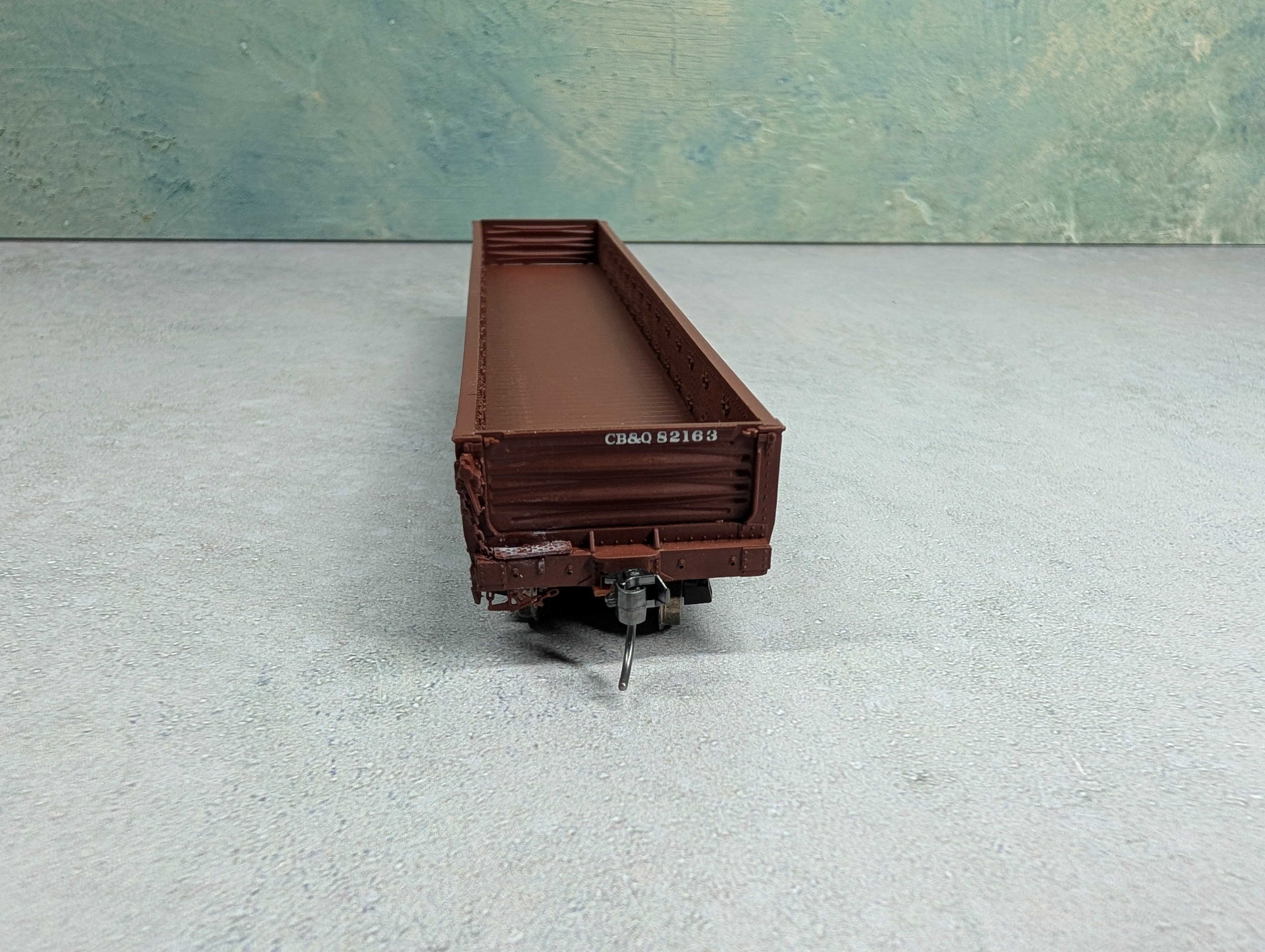 USED Life-Like HO Scale Proto 2000 - 52'6" Drop End Mill Gondola Burlington CB&Q KIT (3 pcs)