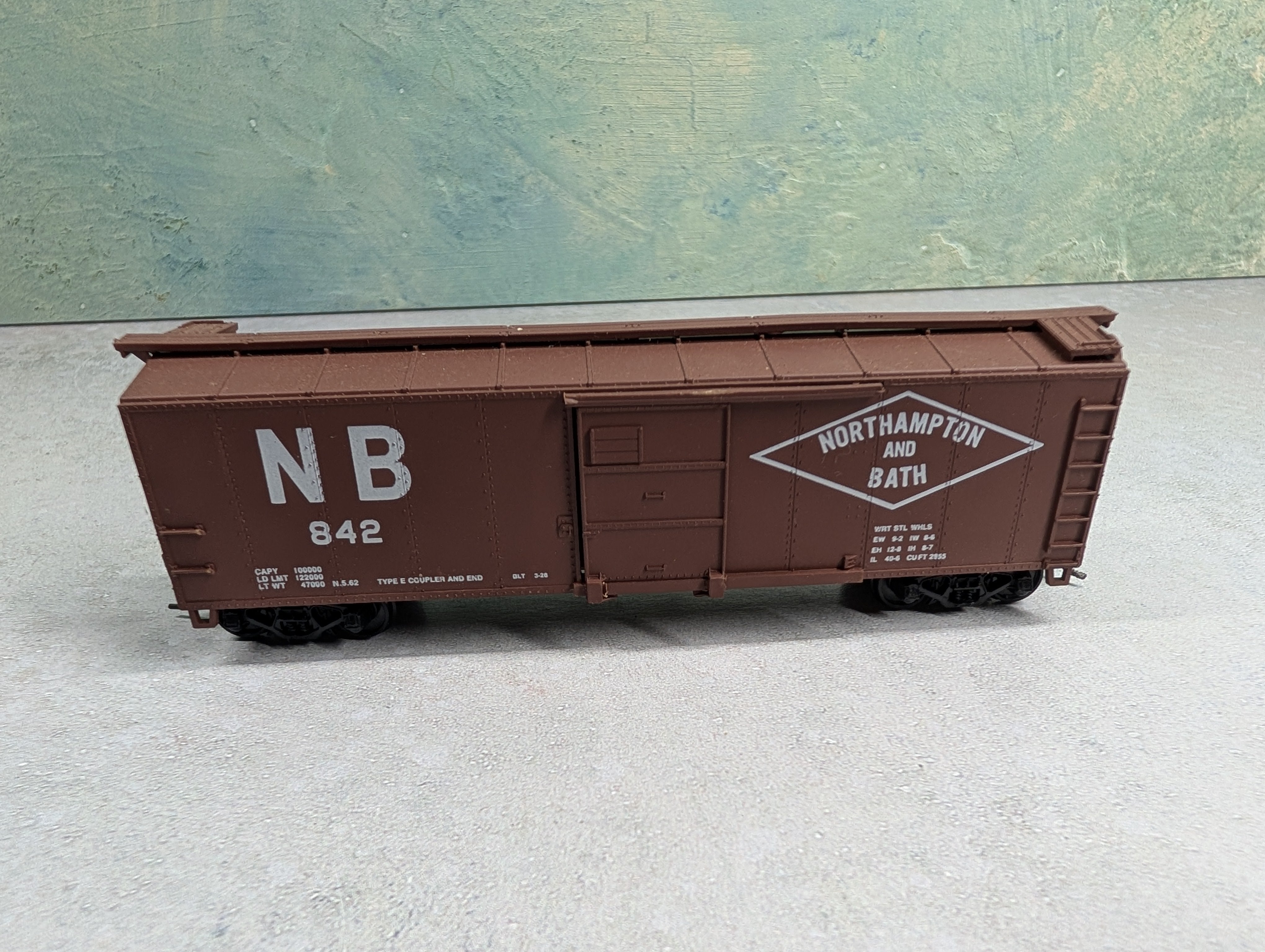 USED Walthers HO Scale 40' Box Car Northampton and Bath NB #842