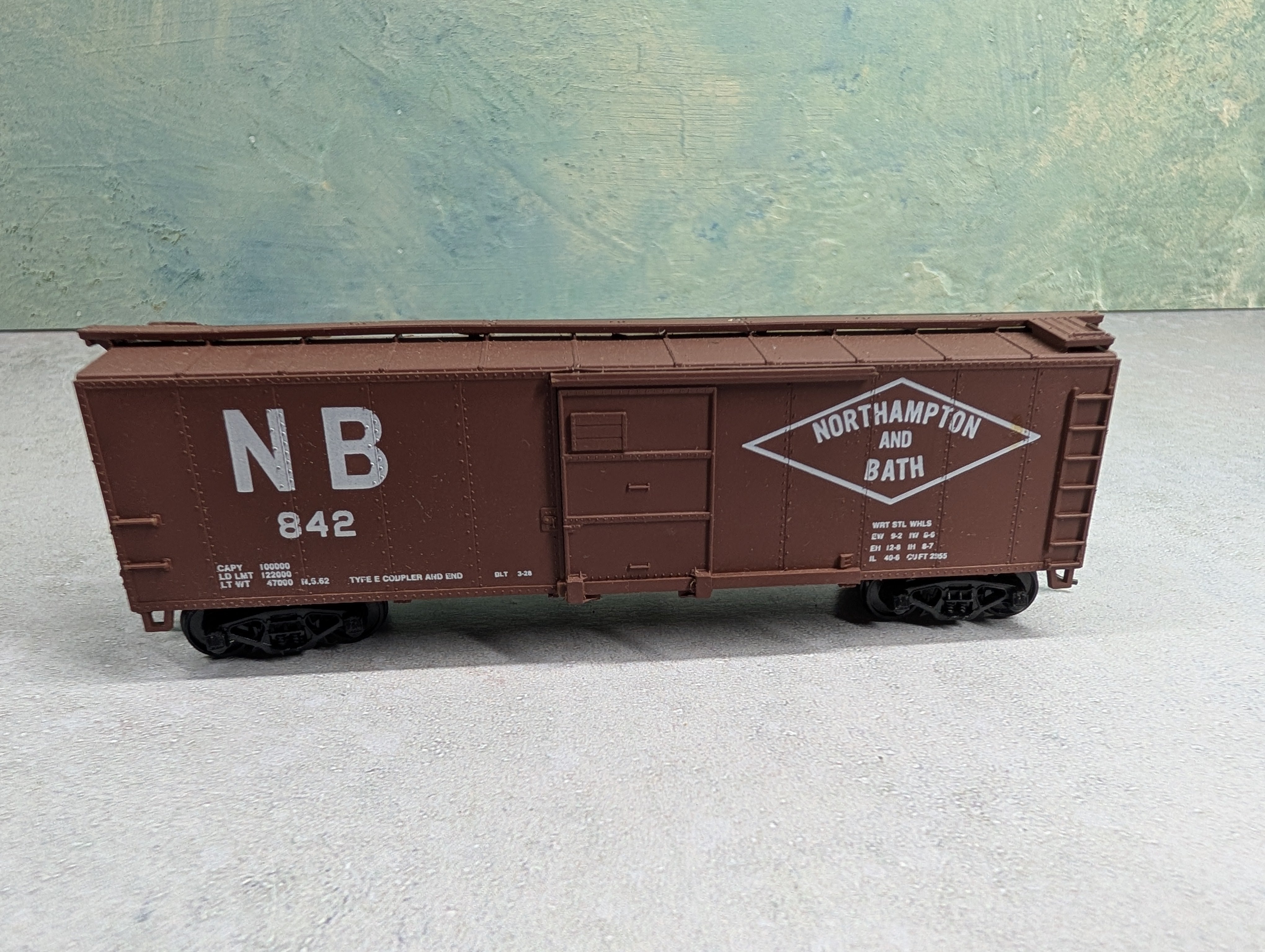 USED Walthers HO Scale 40' Box Car Northampton and Bath NB #842