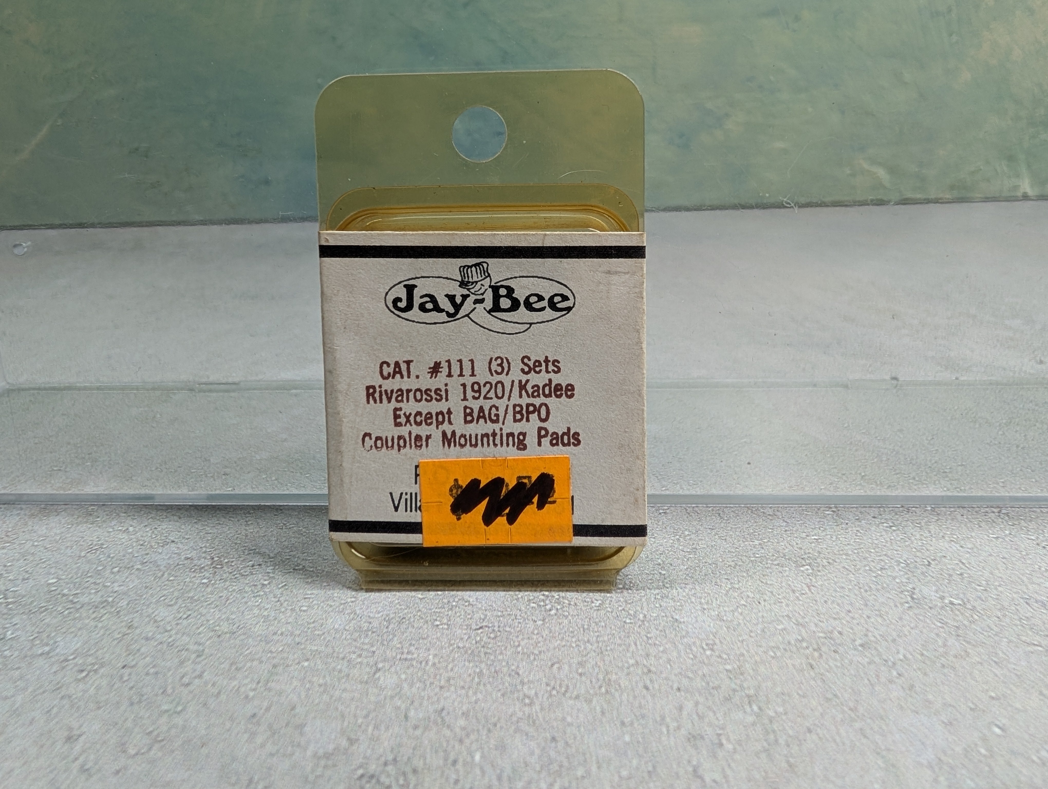 Jay-Bee 111 HO Scale Coupler Mounting Pads, Rivarossi 1920/Kadee Except BAG/BPO (3 Sets pcs)