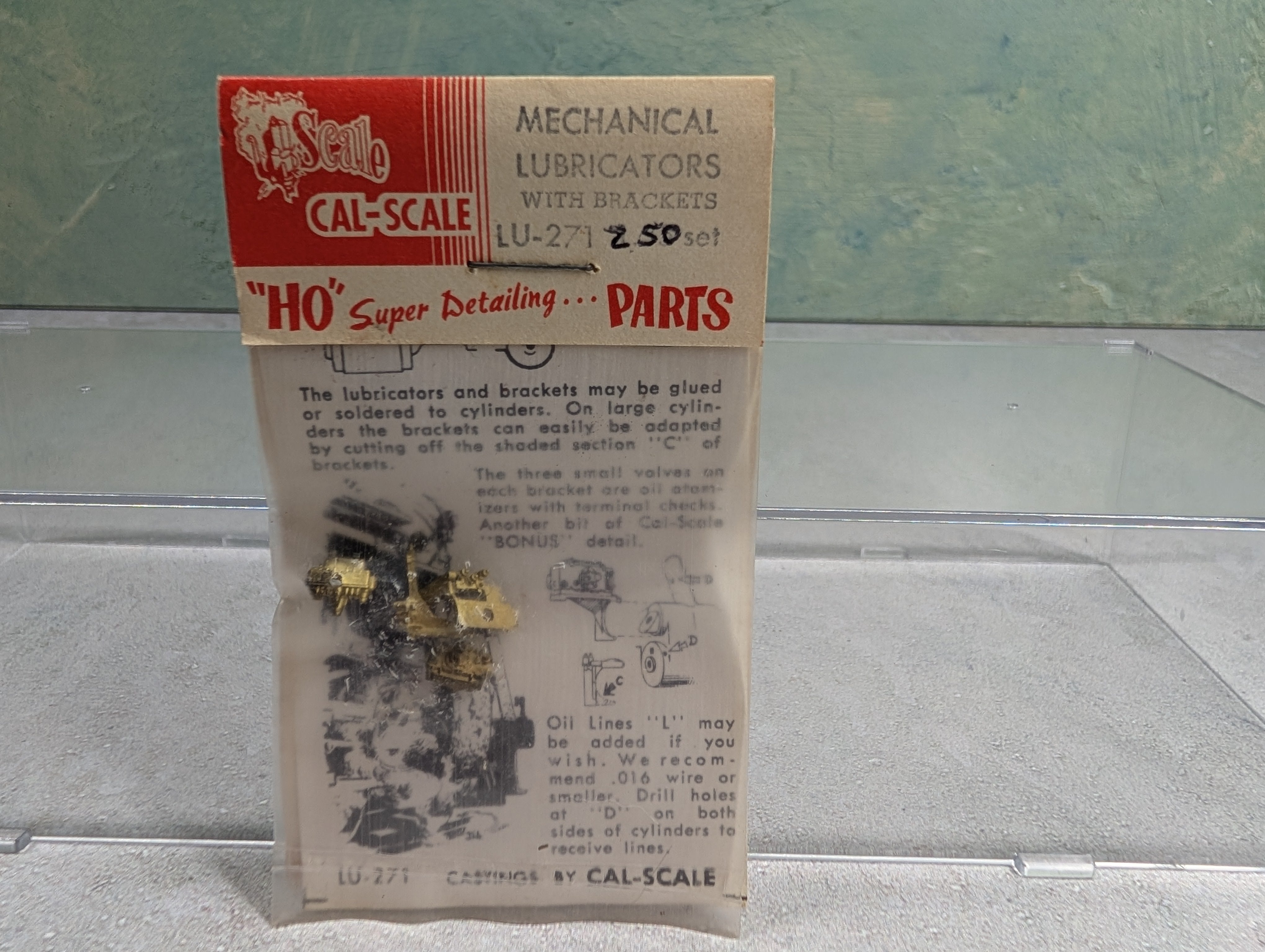 Cal Scale #LU-271 HO Scale Mechanical Lubricators w/ Brackets, Brass