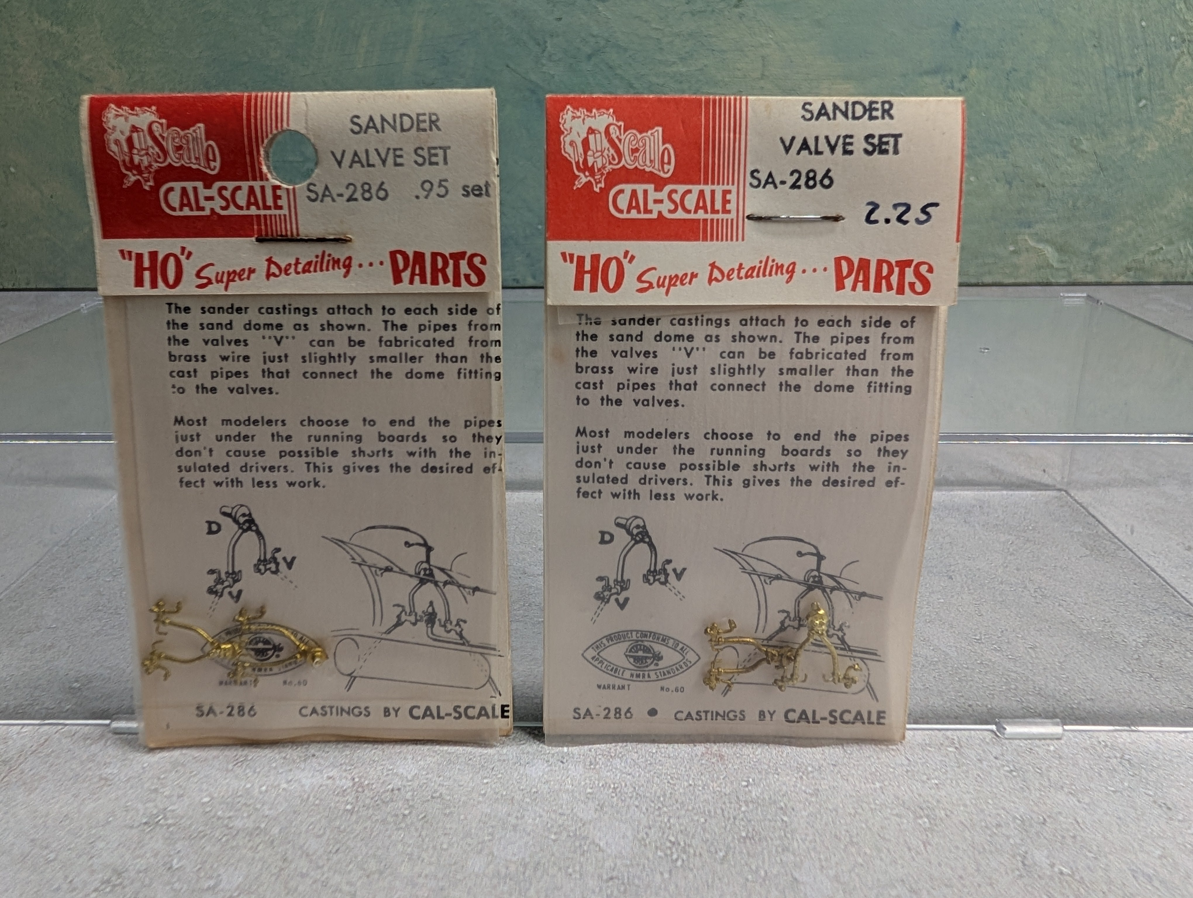 Cal Scale #SA-286 HO Scale Sander Valve Sets, Brass (2 Sets pcs)