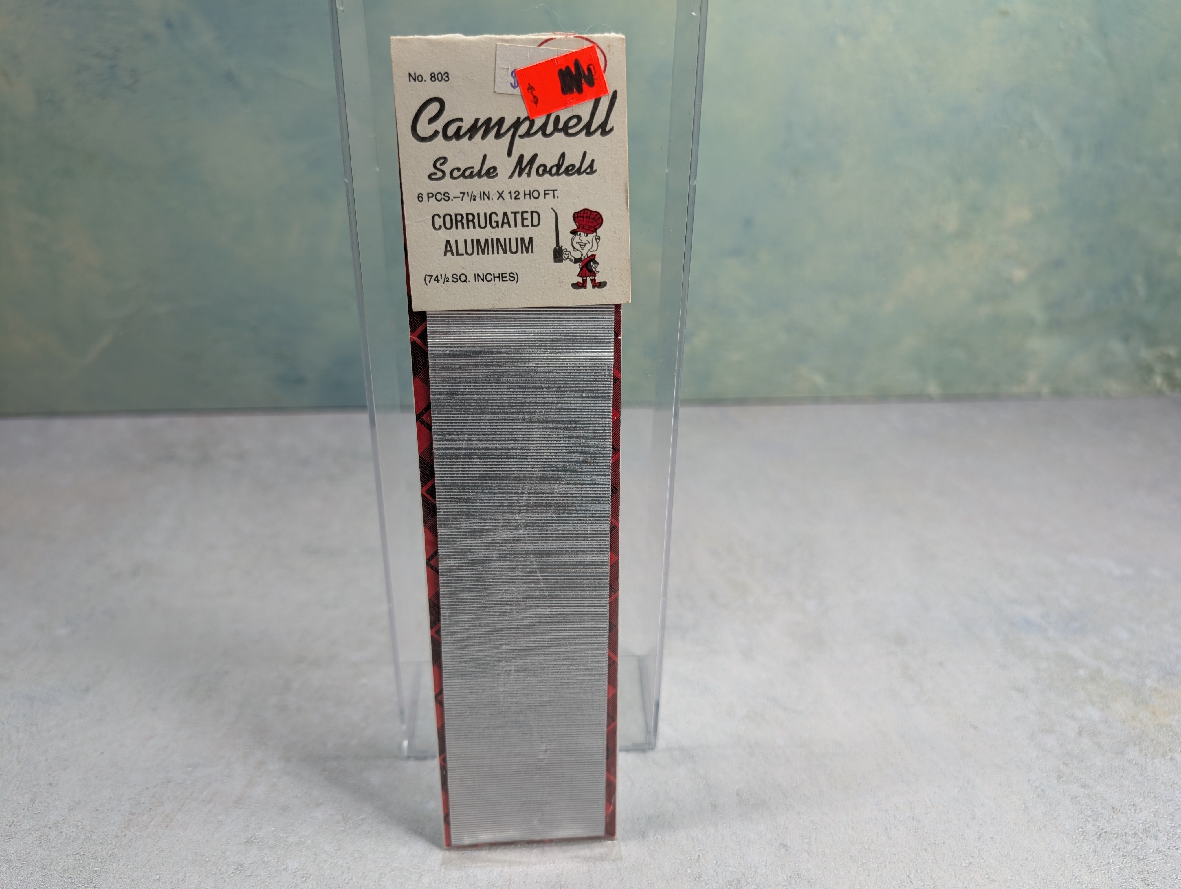 Campbell Scale Models 803 HO Scale Corrugated Aluminum 7.5" x 12' (HO measurement) (6 pcs)