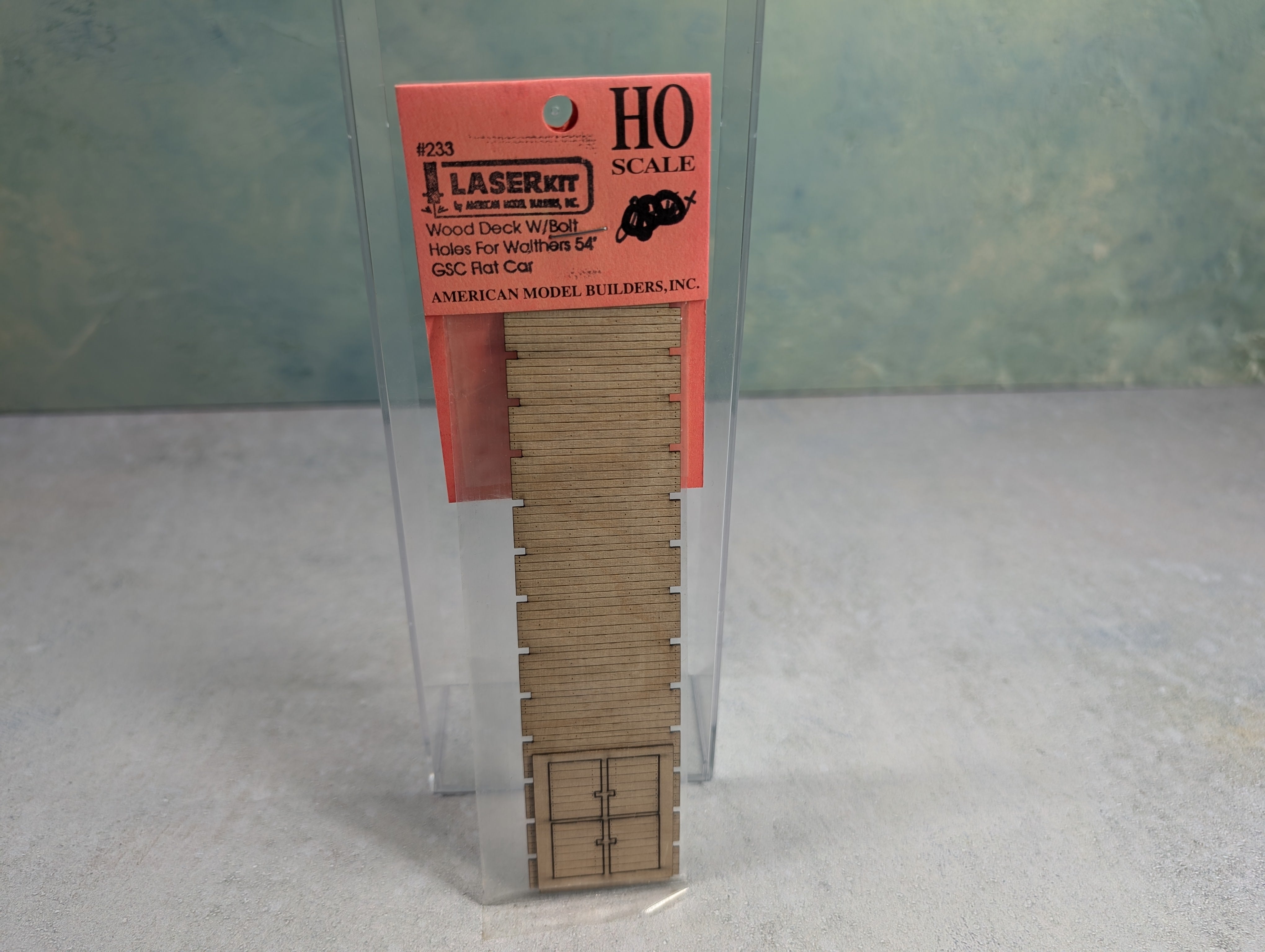 LaserKit 233 HO Scale Wood Deck w/ Bolt Holes for Walthers 54' GSC Flat Car