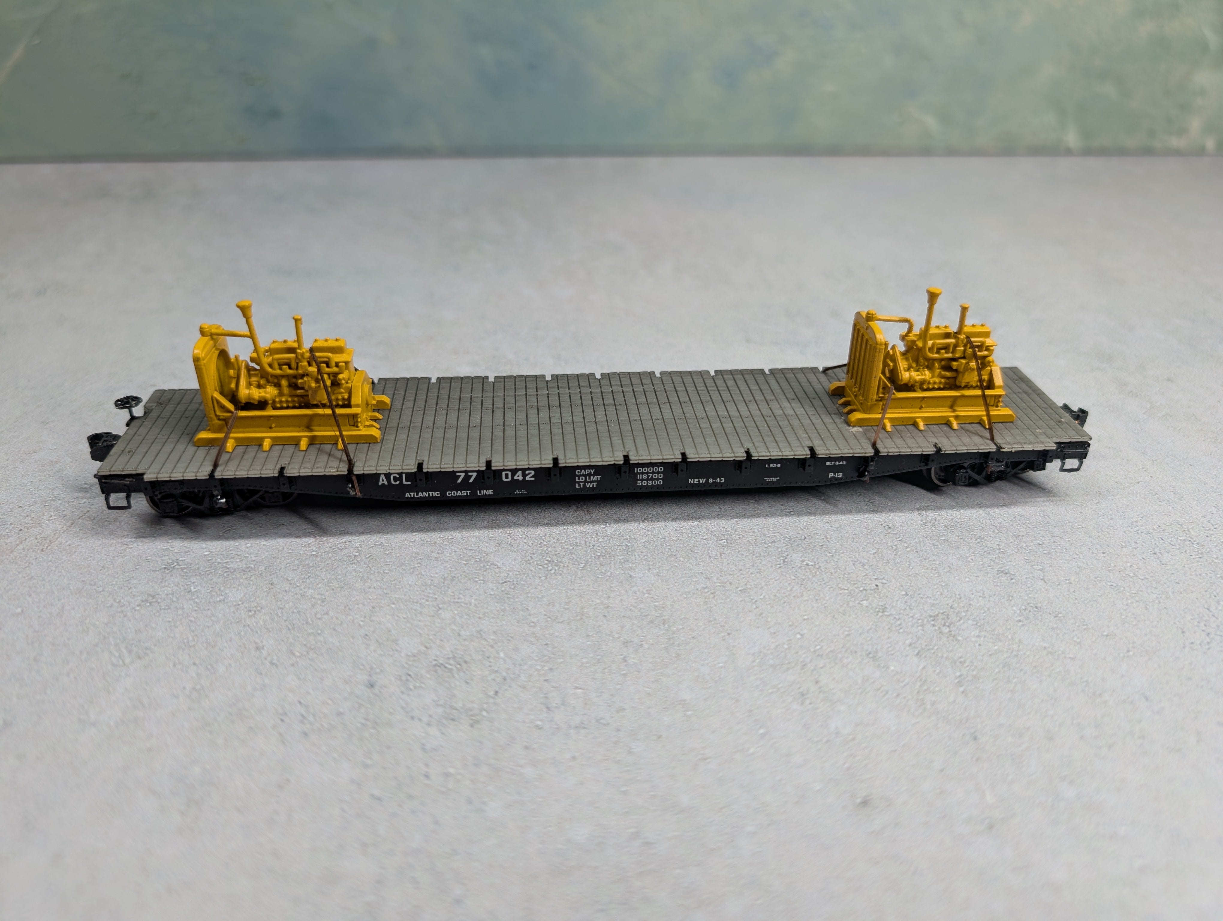 USED HO Scale 52' Gondola w/ Power Generator Loads Atlantic Coast Line ACL #77042