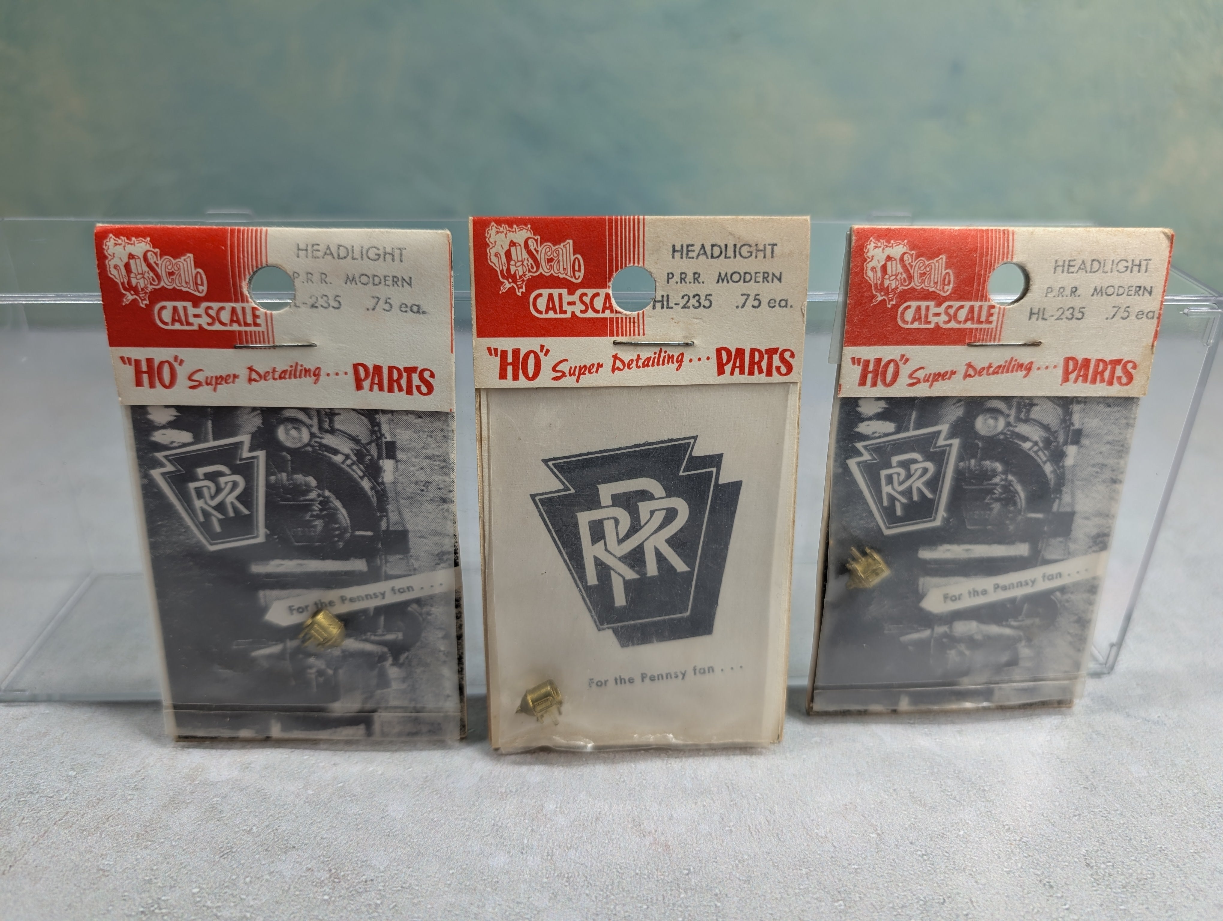 Cal Scale #HL-235 HO Scale Healight for PRR Modern Steam Locomotive, Brass Detail Parts (3 pcs)