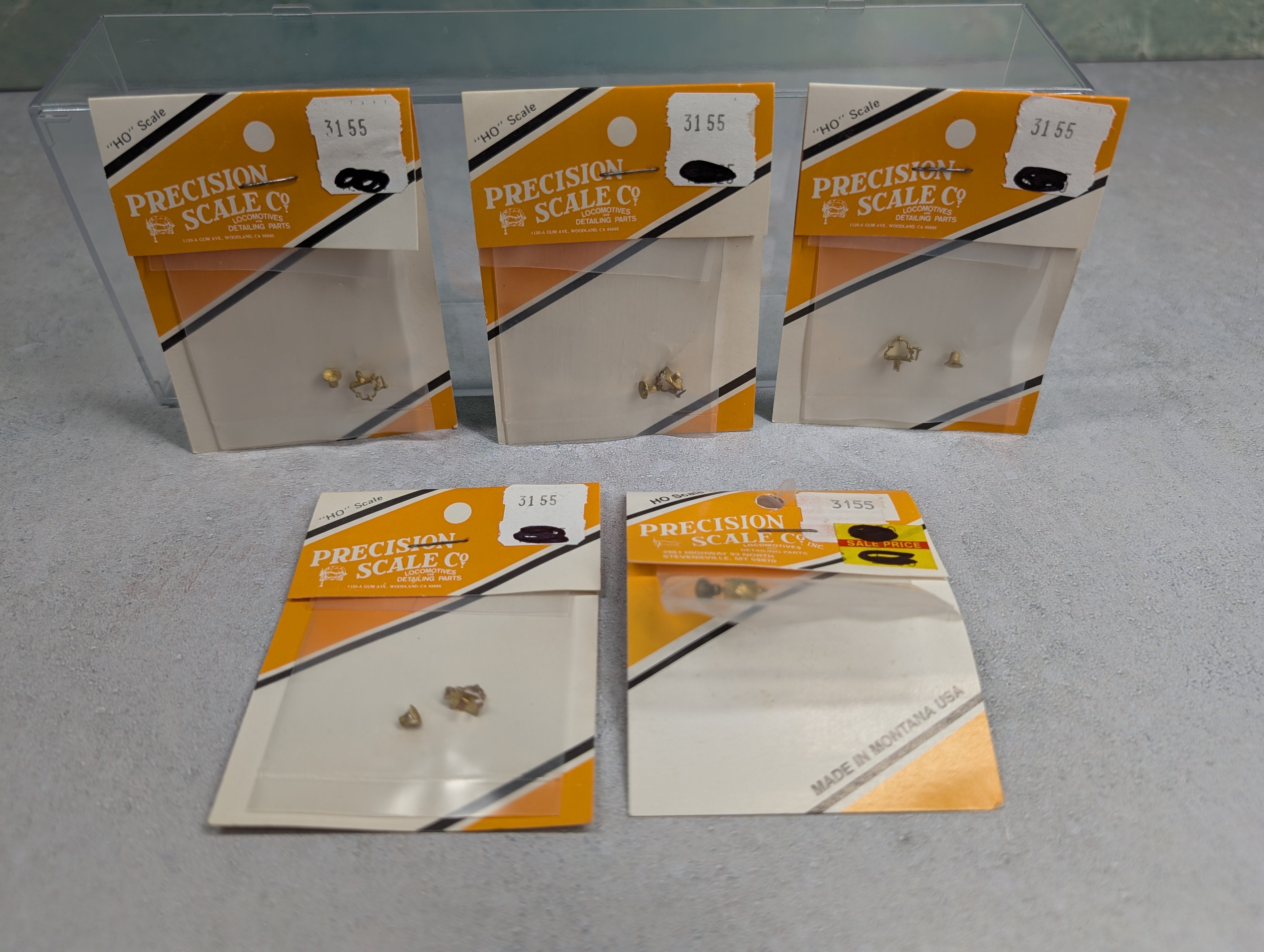 Precision Scale 3155 HO Scale Bell Brack Brass Detail Parts (5 pcs)