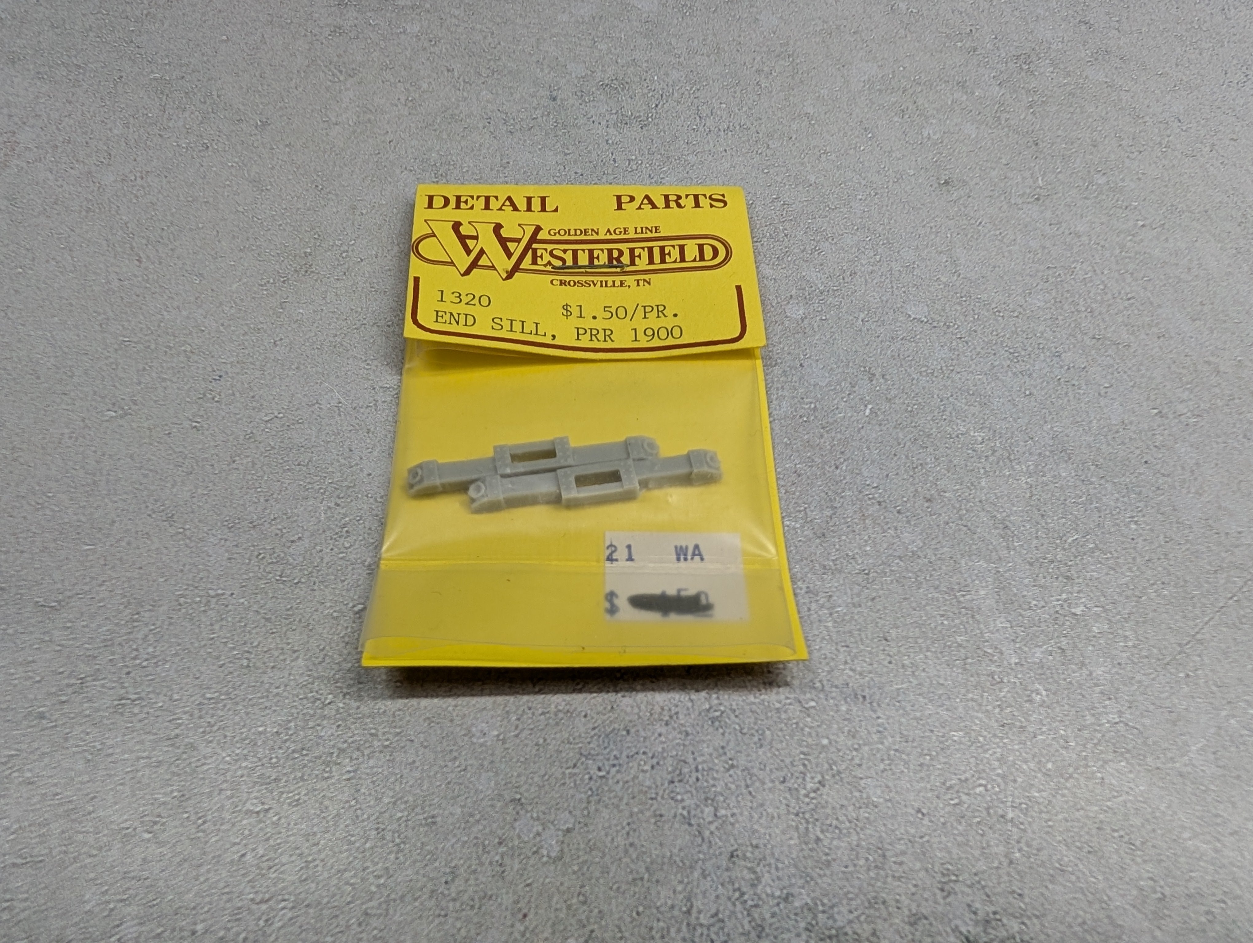 Westerfield 1320 HO Scale End Sill, PRR 1900 (2 pcs)