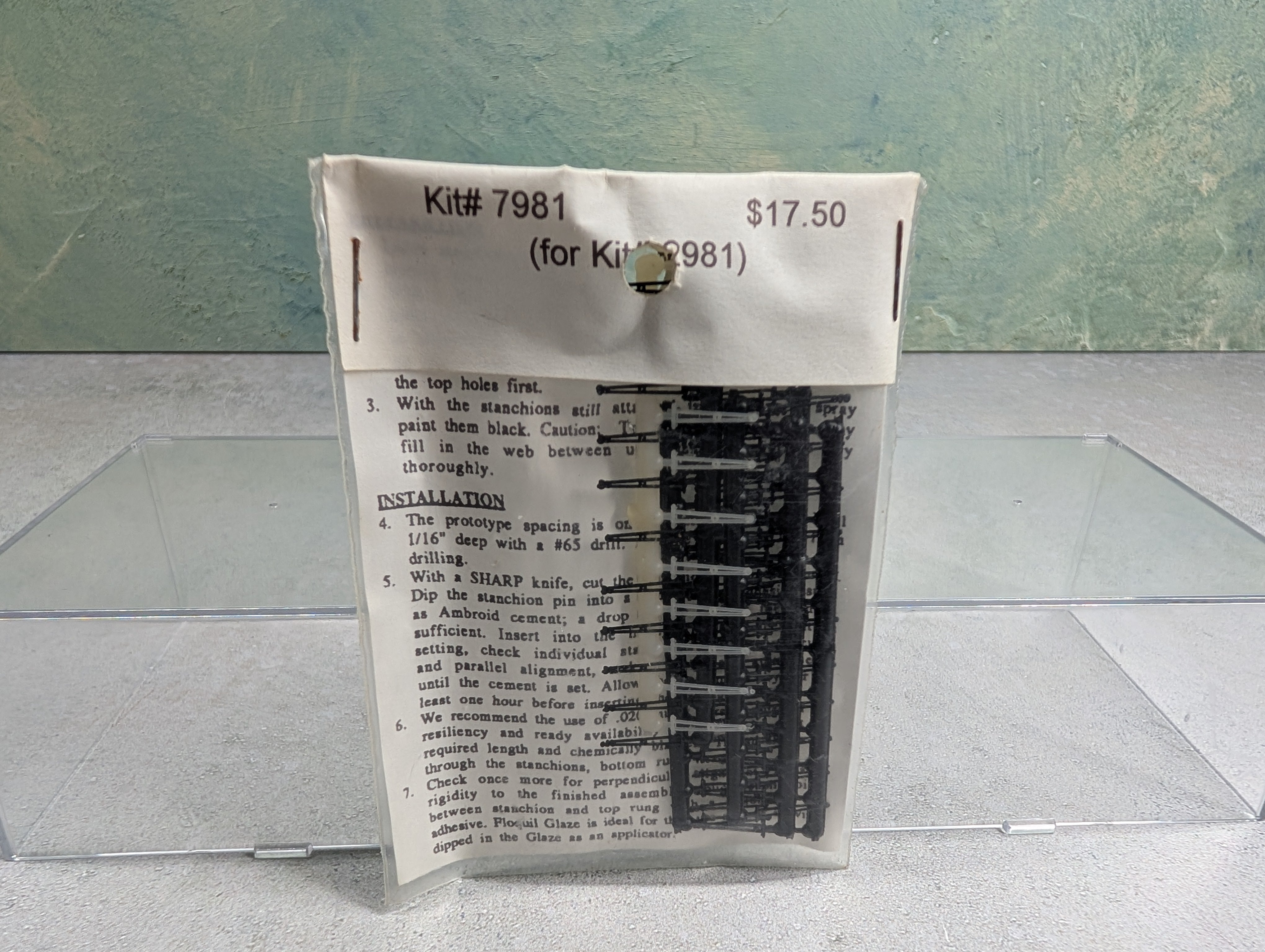 Model Railroad StoneWorks 7981 HO Scale PRR Safety Railing Stanchions