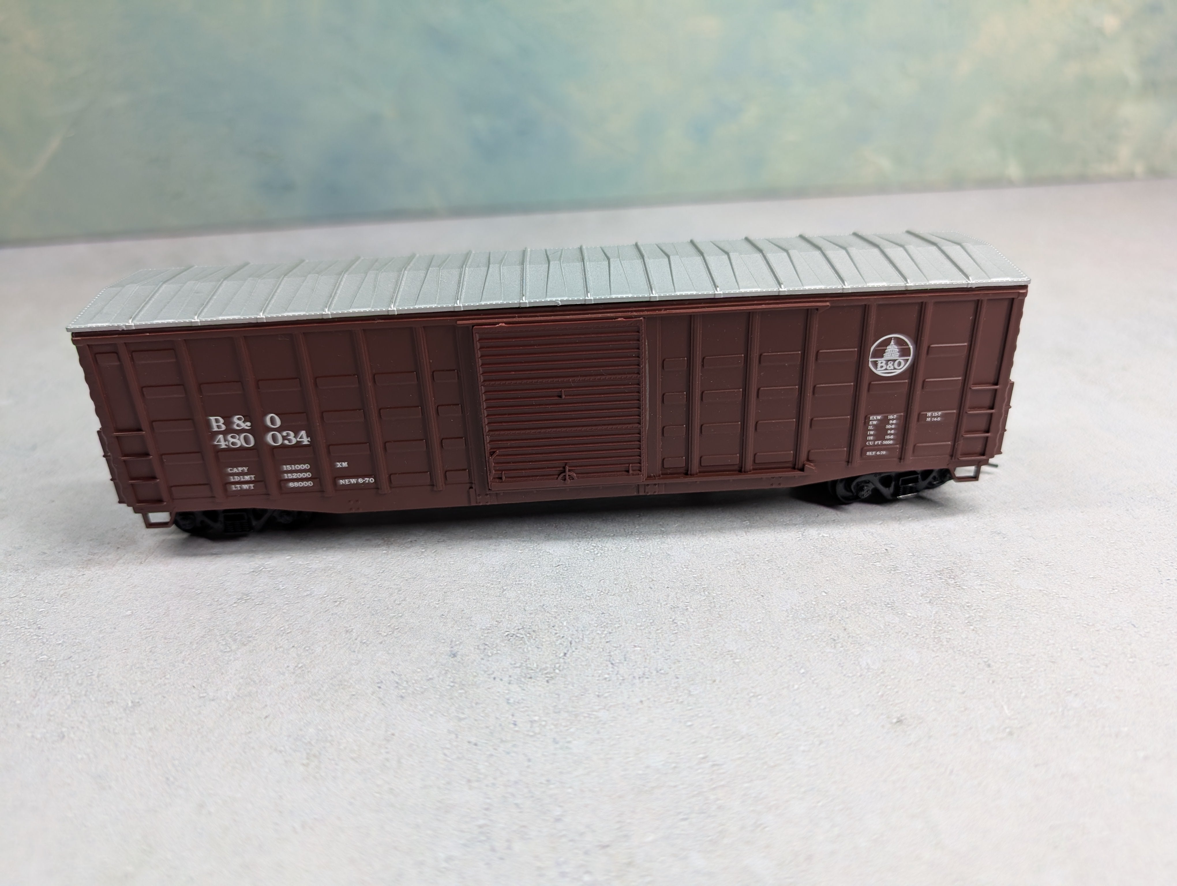 USED HO Scale 50' Waffle Box Car Baltimore and Ohio B&O #480034