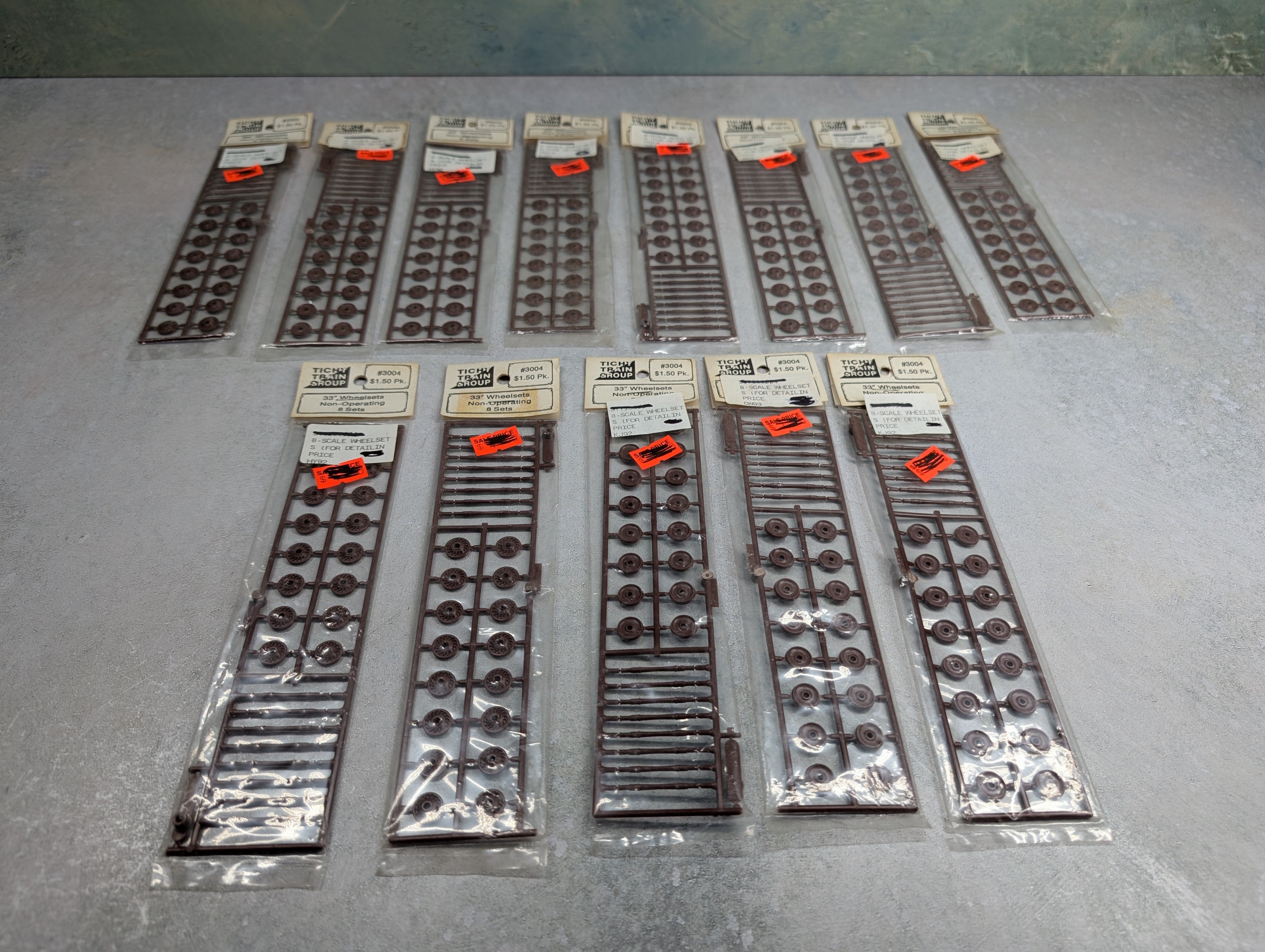 Tichy Train Group 3004 HO Scale Lot of 33" Wheelsets Non-Operating (13 pcs)