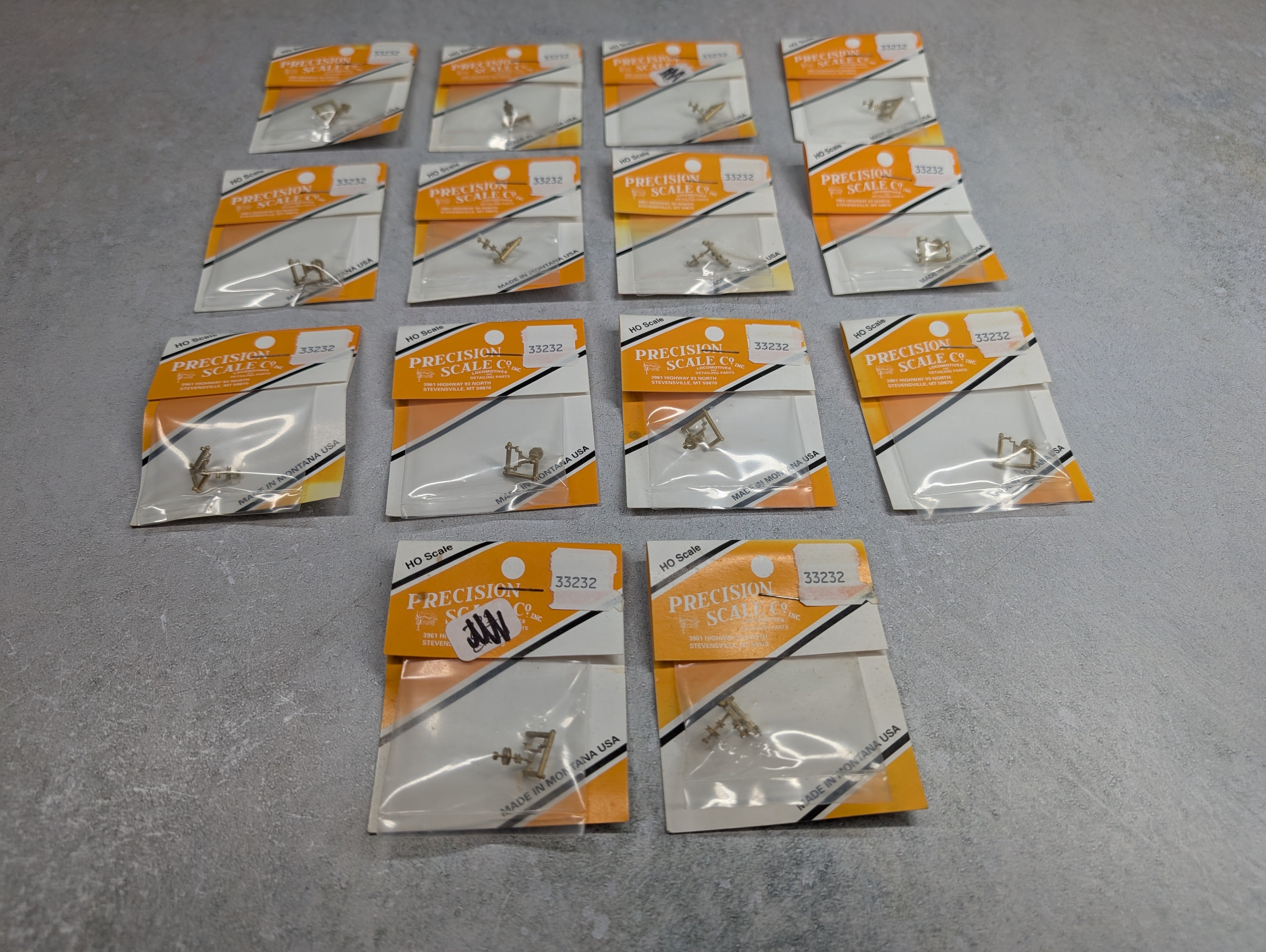 Precision Scale Co 33232 HO Scale Lot of Brass Pullman Pulley & Cam Underbody Mount for Pullman Passenger Car Hand Brake Detail Parts (14 pcs)