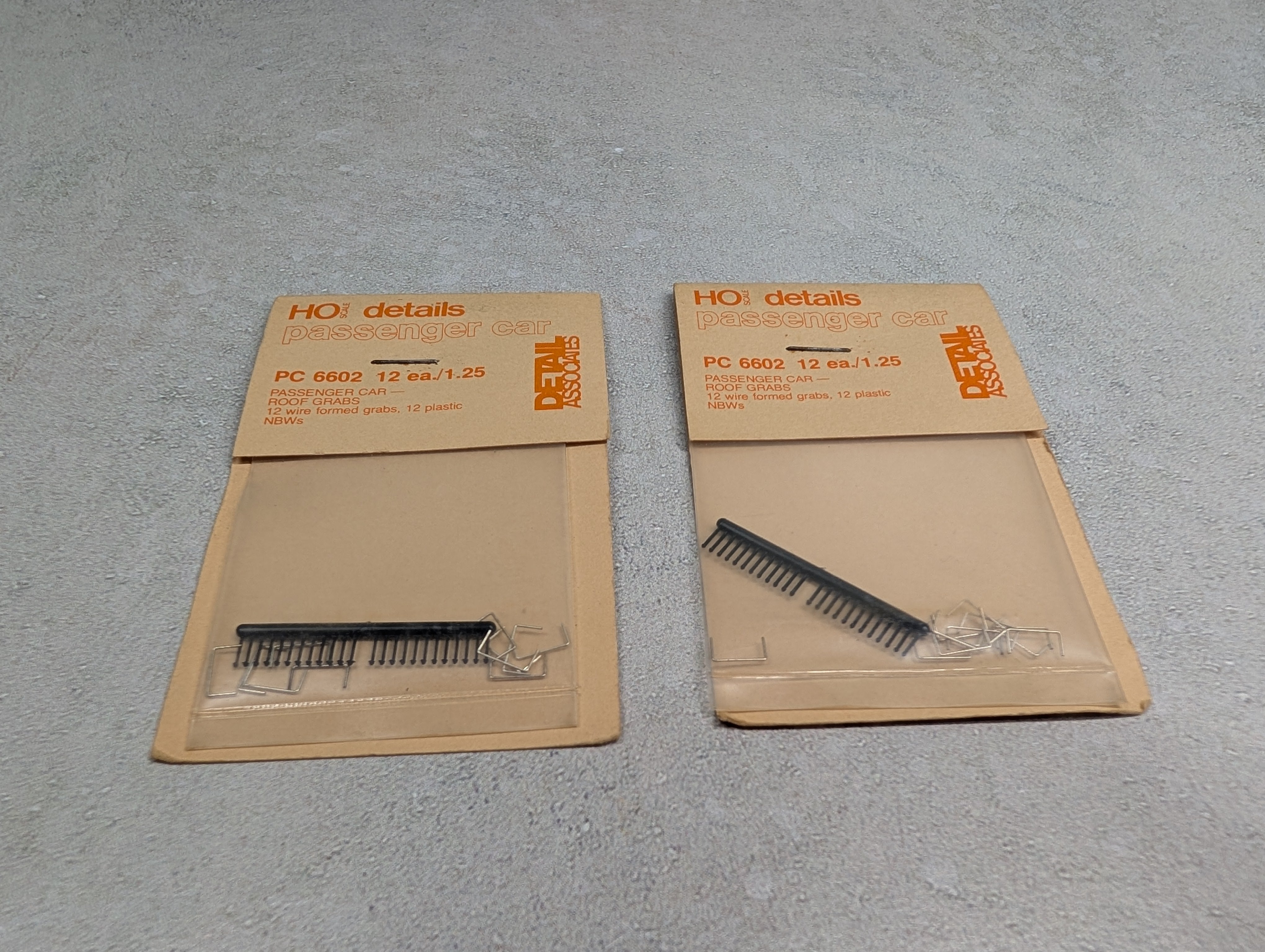 Details Associates 6602 HO Scale Lot of Passenger Car Roof Grabs (2 pcs)