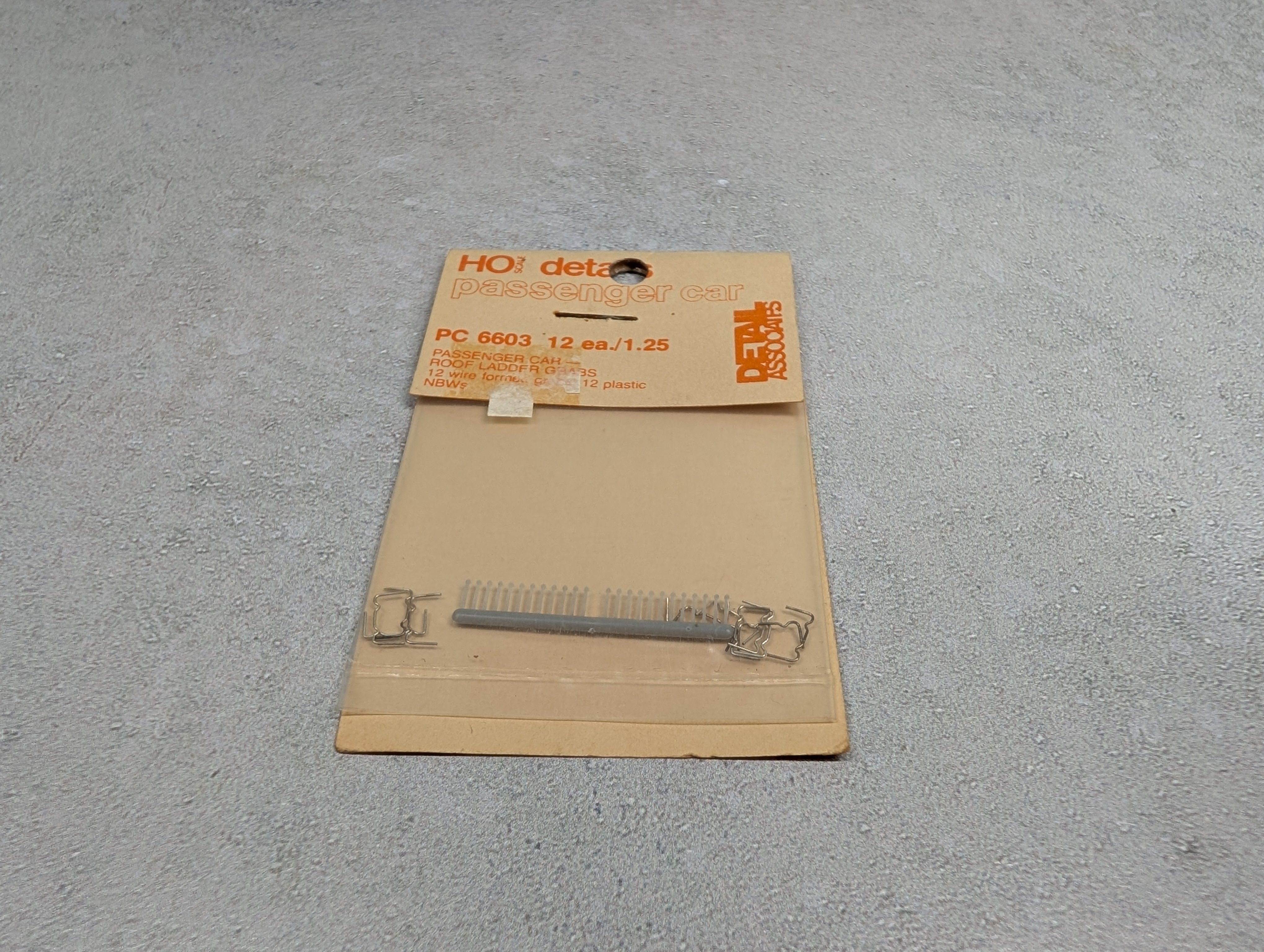 Details Associates 6603 HO Scale Passenger Car Roof Ladder Grabs