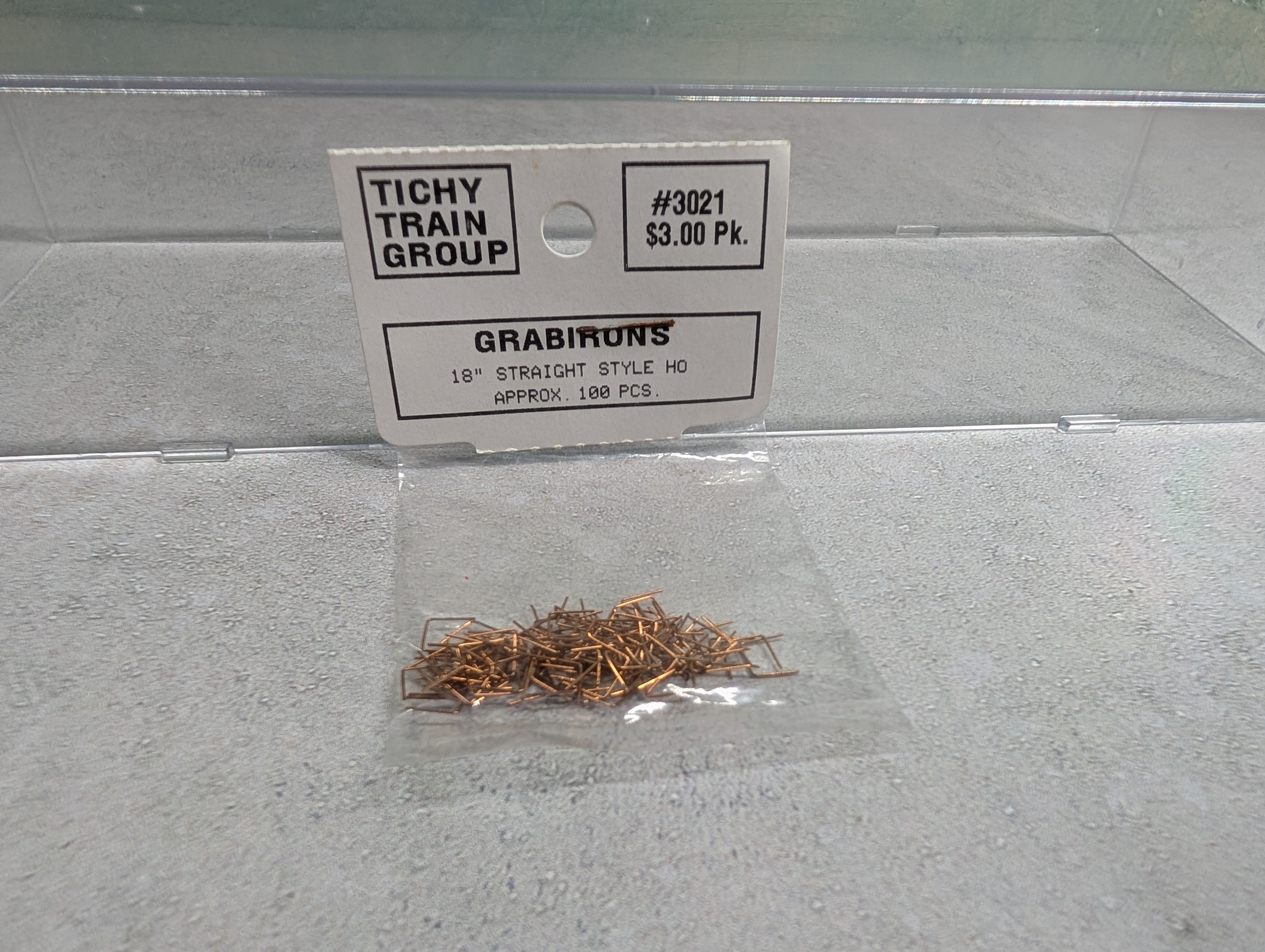 Tichy Train Group 3021 HO Scale 18" Straight Style Grabirons (100 pcs)