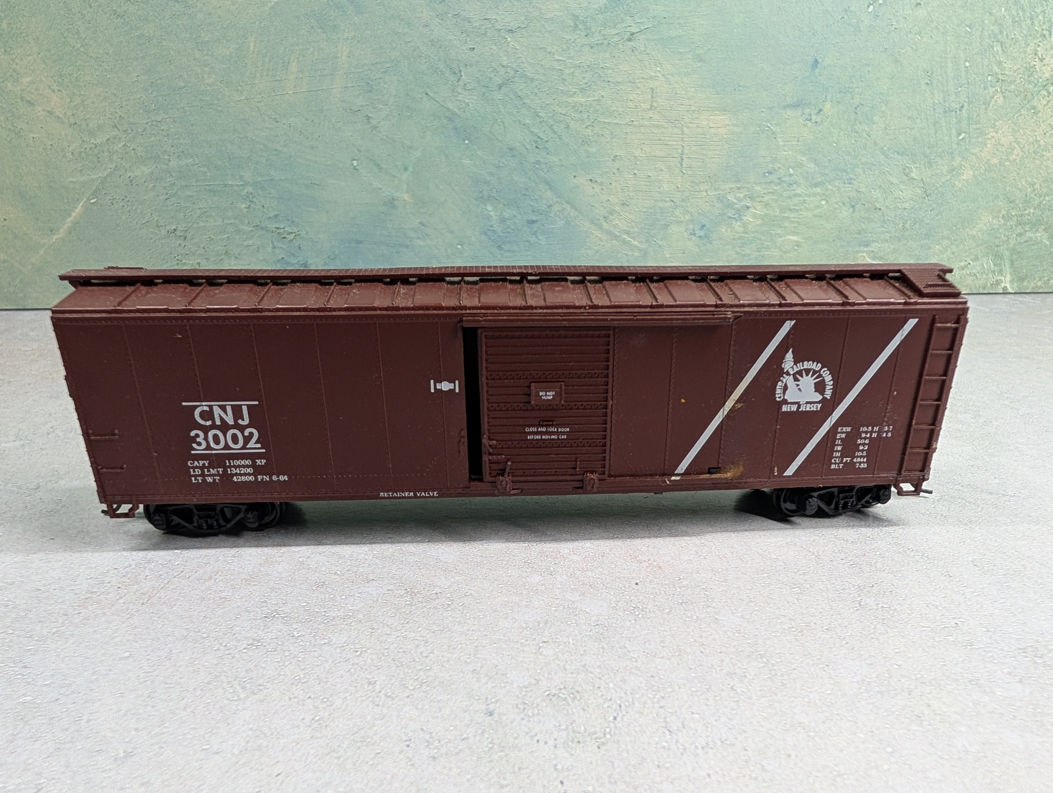 USED Athearn HO Scale 50' Box Car Central Railroad of New Jersey CNJ #3002