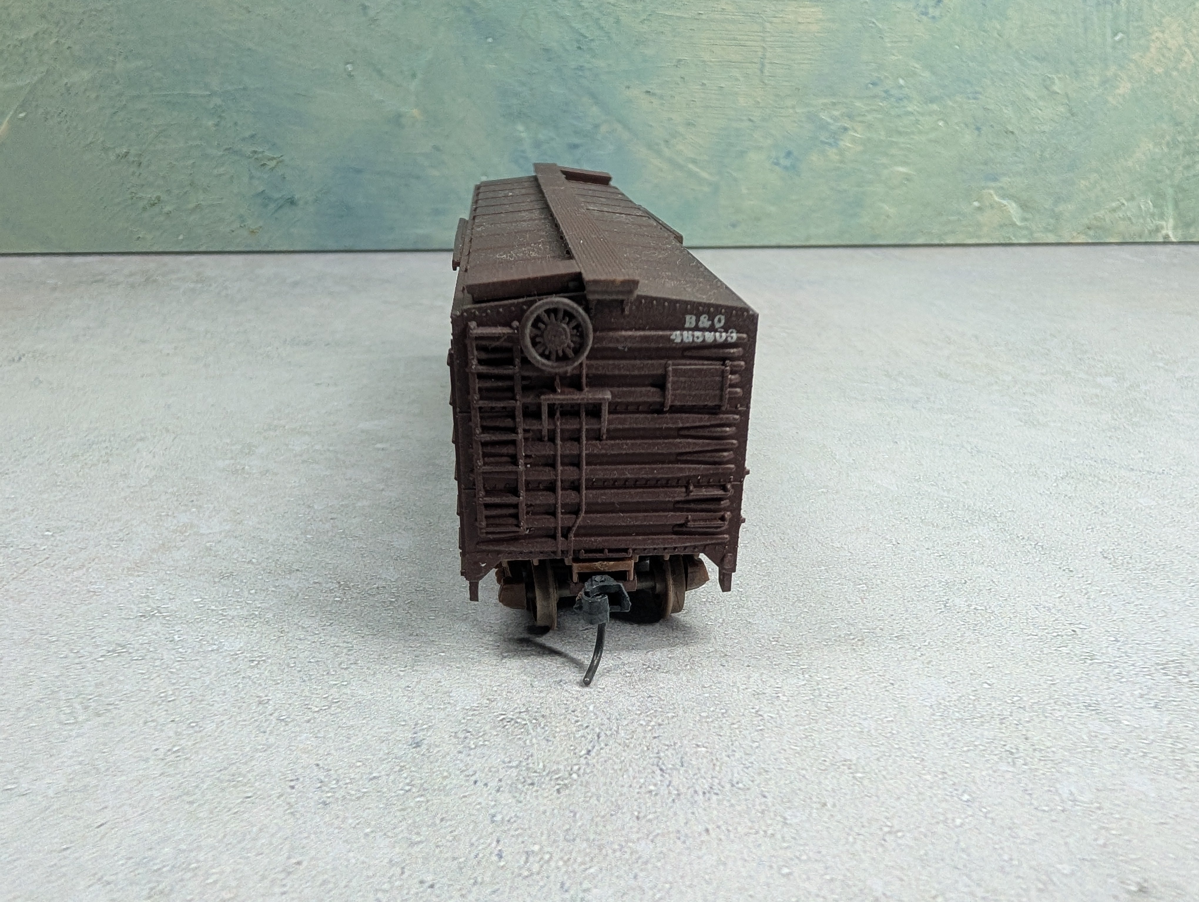 USED TRAIN MINIATURE HO Scale 40' Box Car Baltimore and Ohio B&O #465603 Weathered