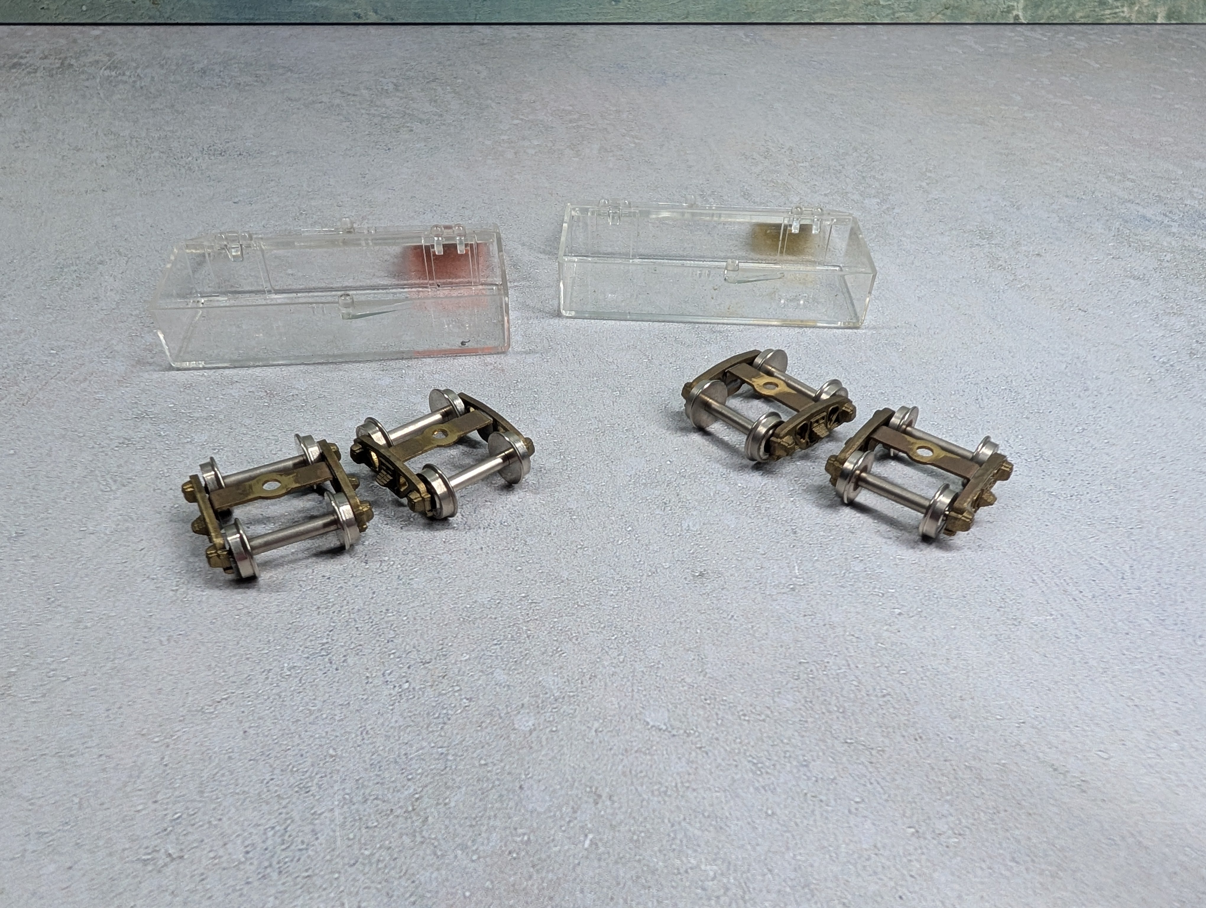 USED Pacific Fast Mail HO Scale Lot of Heavy Andrews Tender Trucks Brass w/ Metal Wheels (2 pcs)