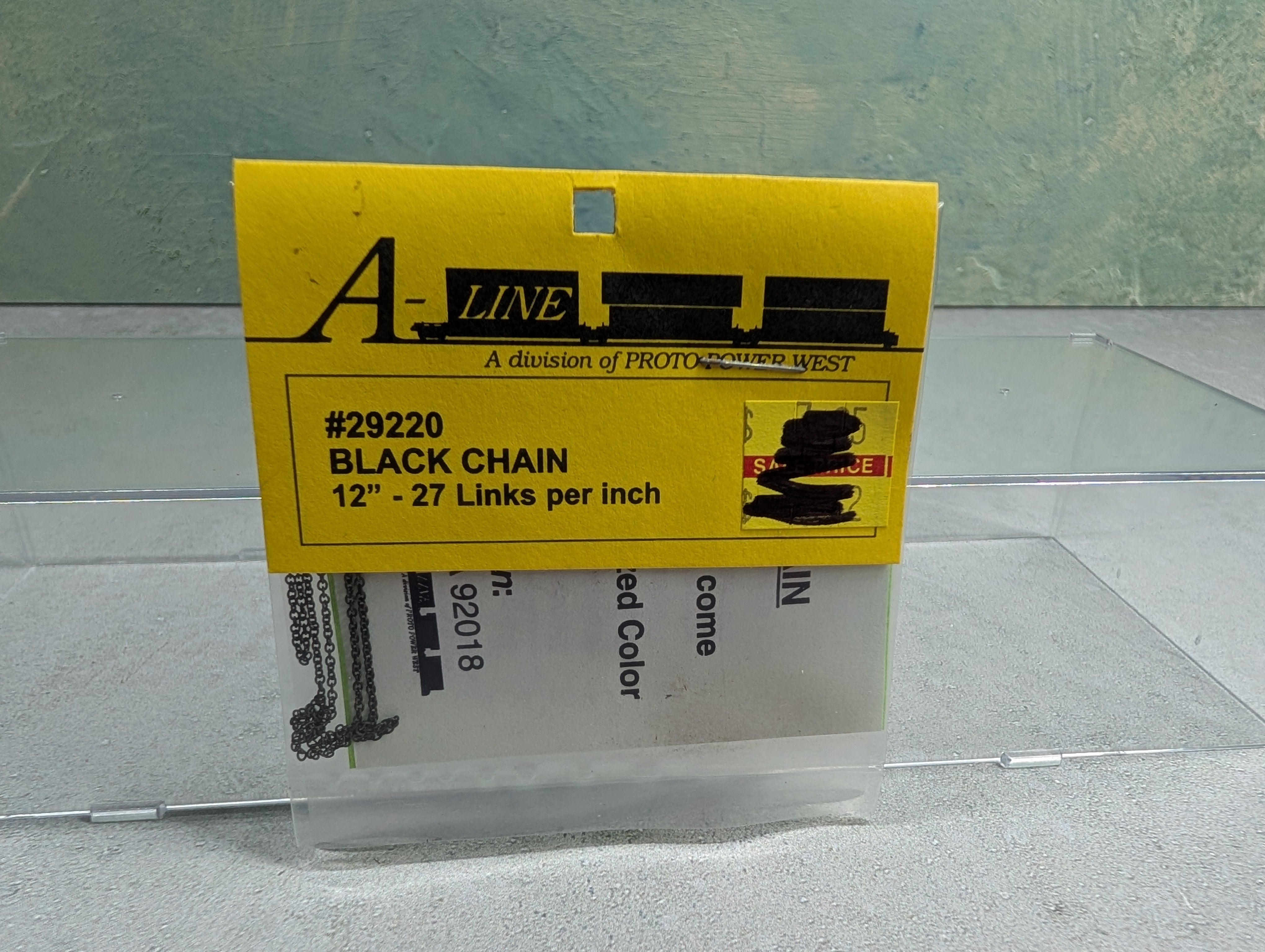 A-Line 29220 HO Scale Black Chain, 12" 27 links per inch