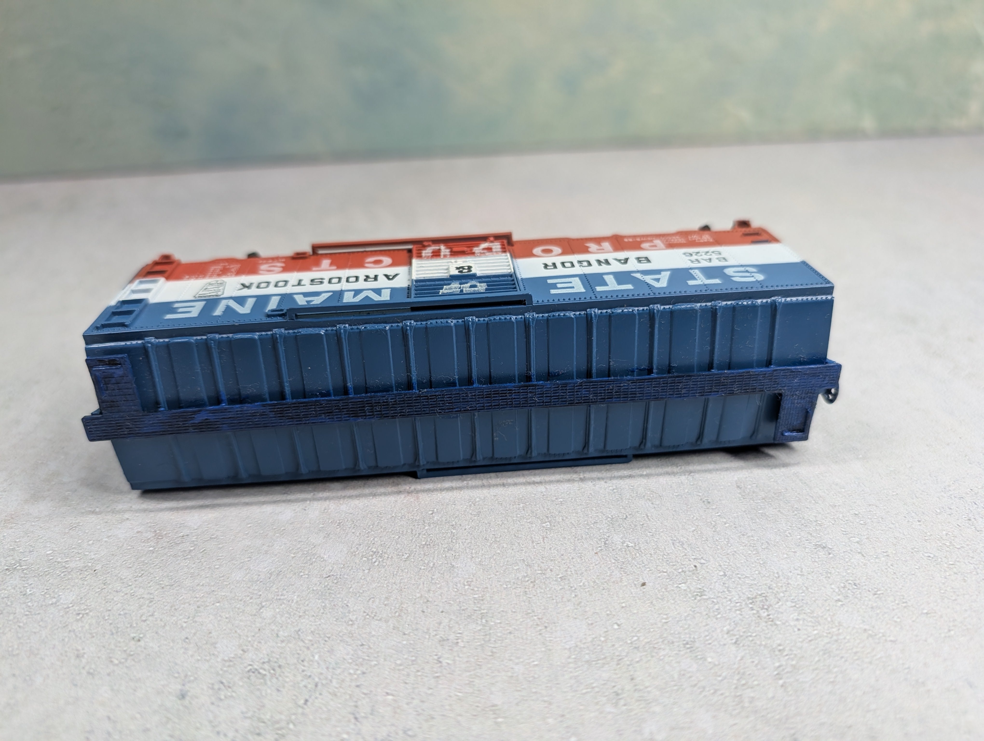 USED Bachmann HO Scale 40' Steel Box Car Bangor and Aroostook BAR #5226 Gearboxes