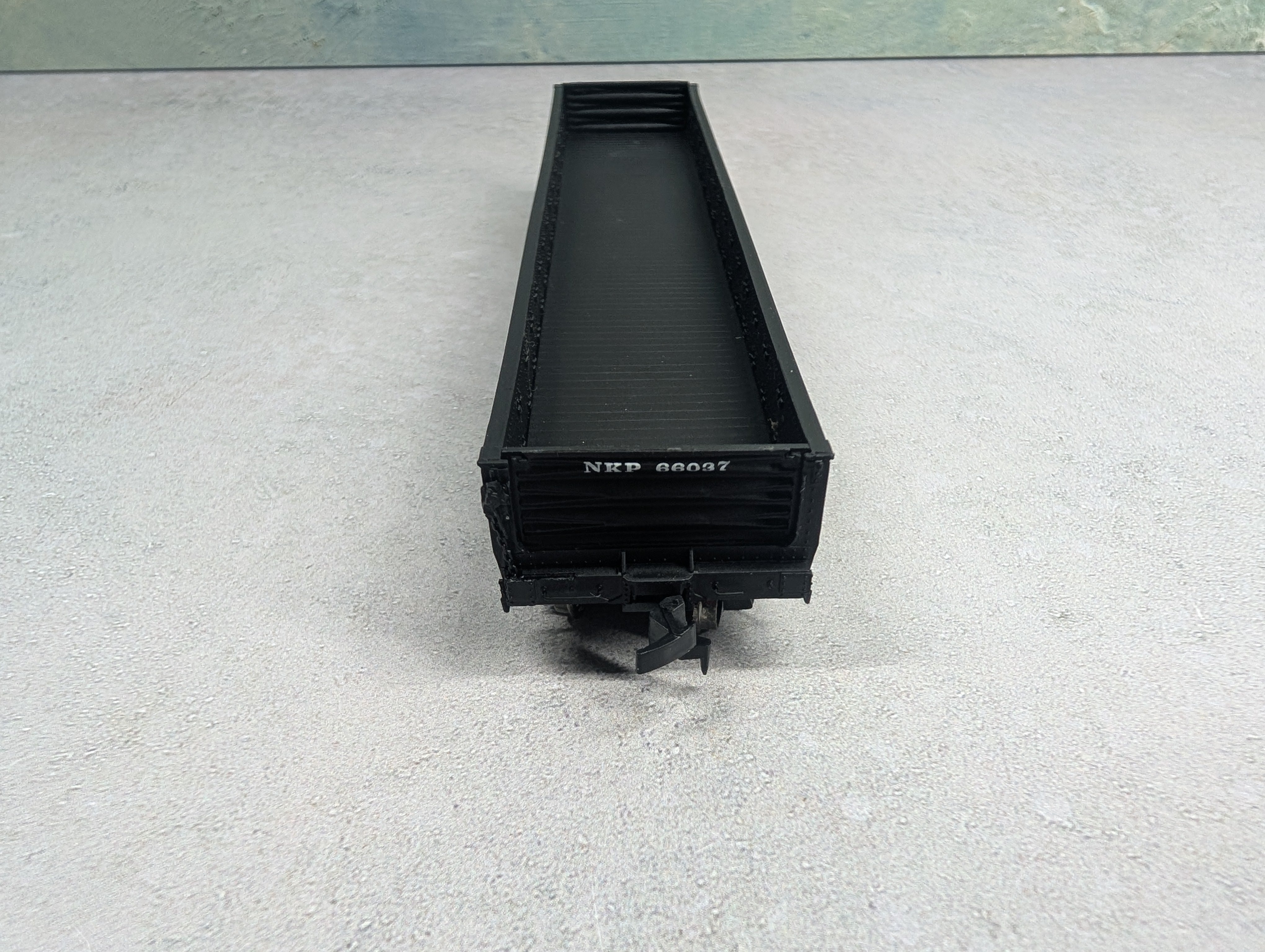 USED Life-Like HO Scale 52'6" Drop End Mill Gondola, Proto 2000 Nickel Plate Road NKP #66037