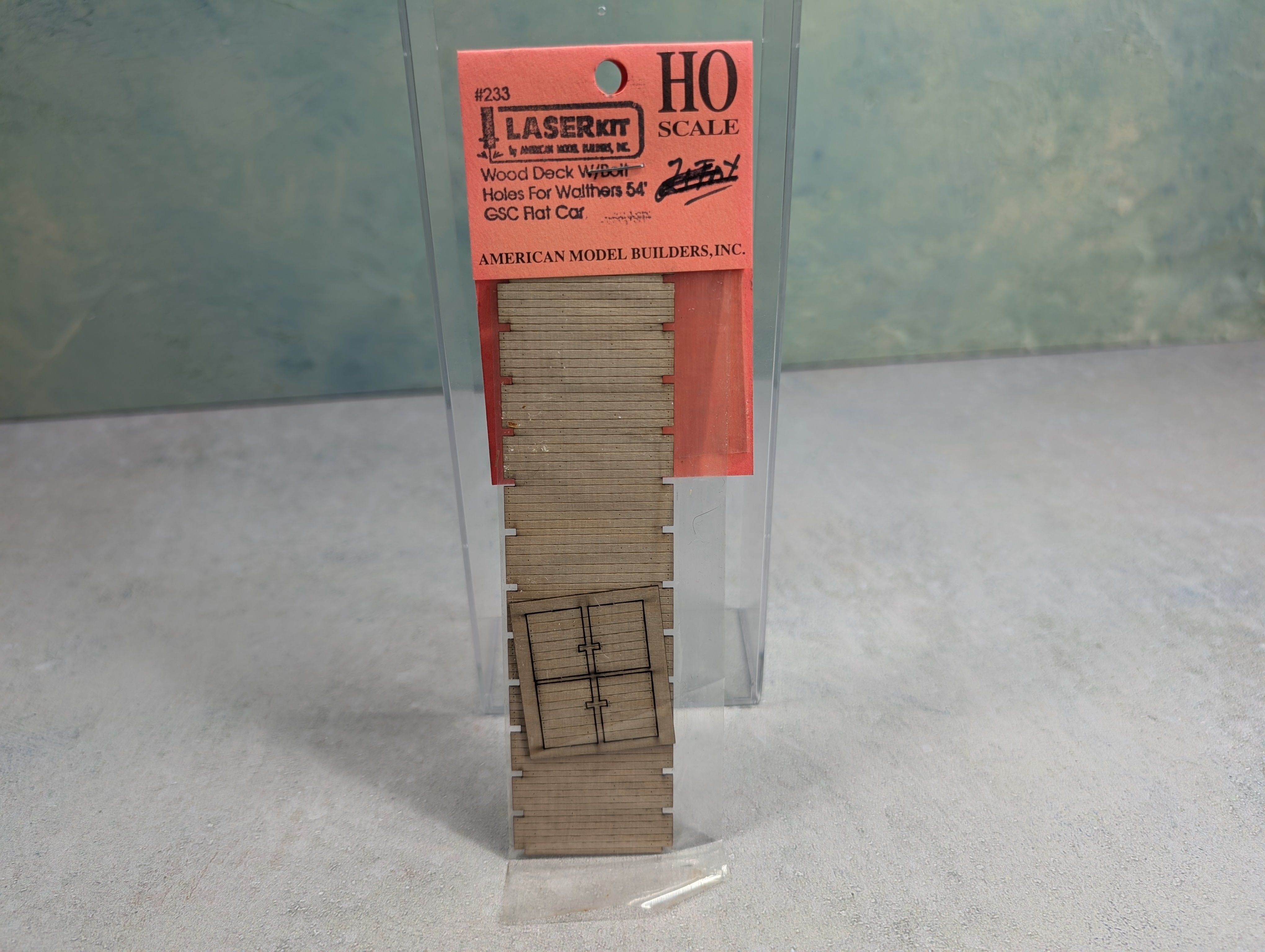 Laserkit 233 HO Scale Wood Deck w/ Bolt Holes for Walthers 54' GSC Flat Car
