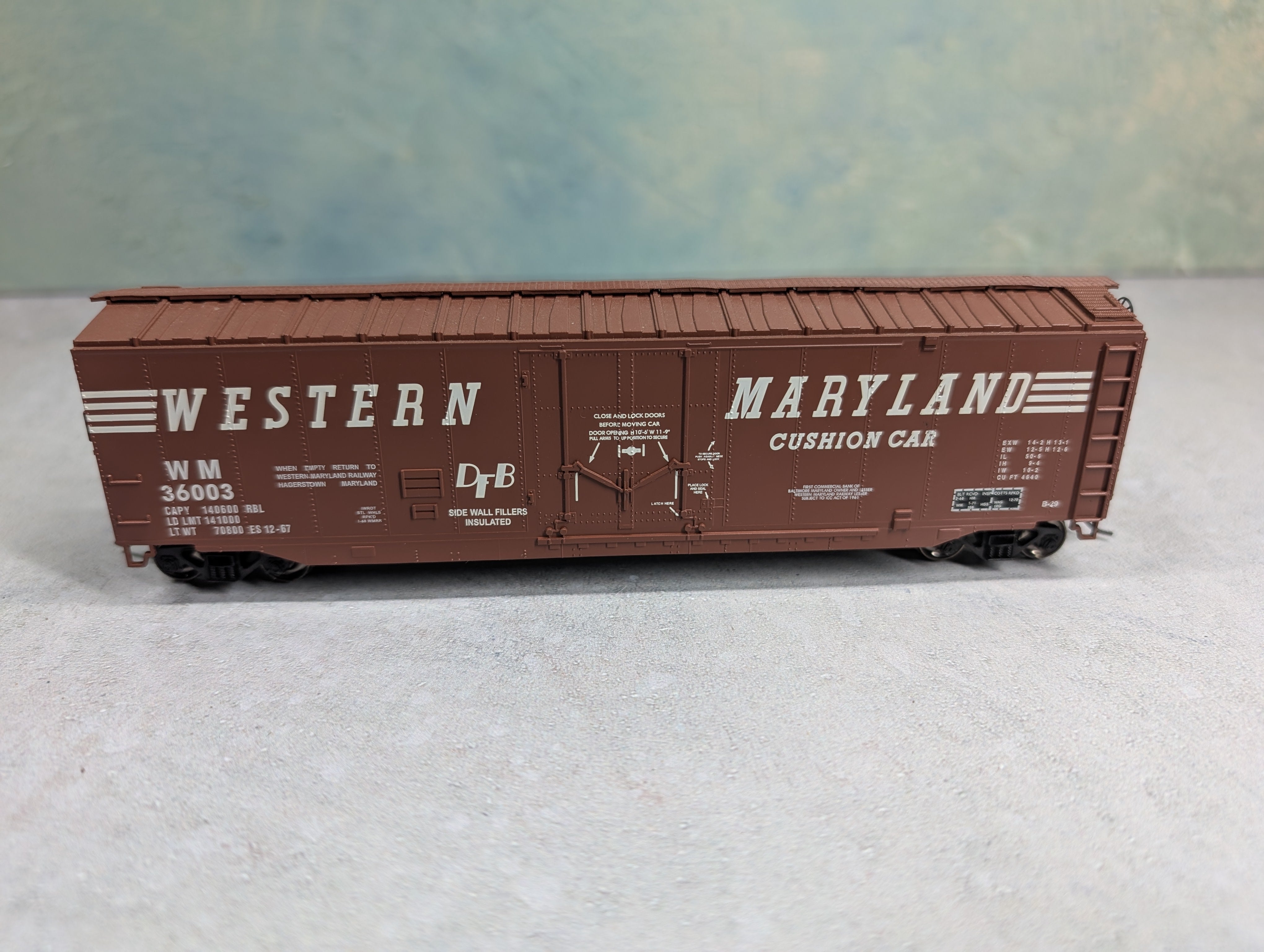 USED Bachmann HO Scale 50' Box Car Western Maryland WM #36003
