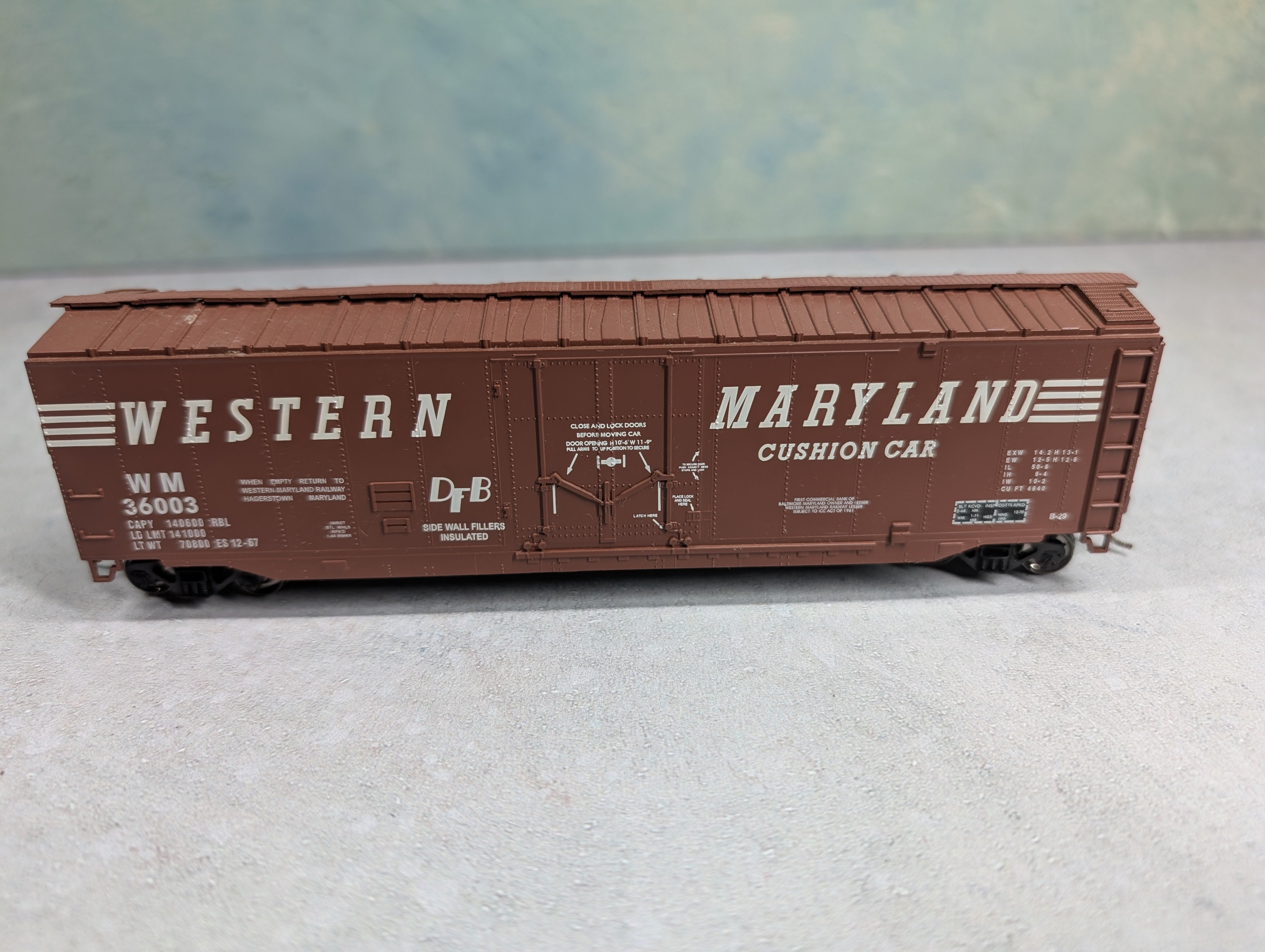 USED Bachmann HO Scale 50' Box Car Western Maryland WM #36003