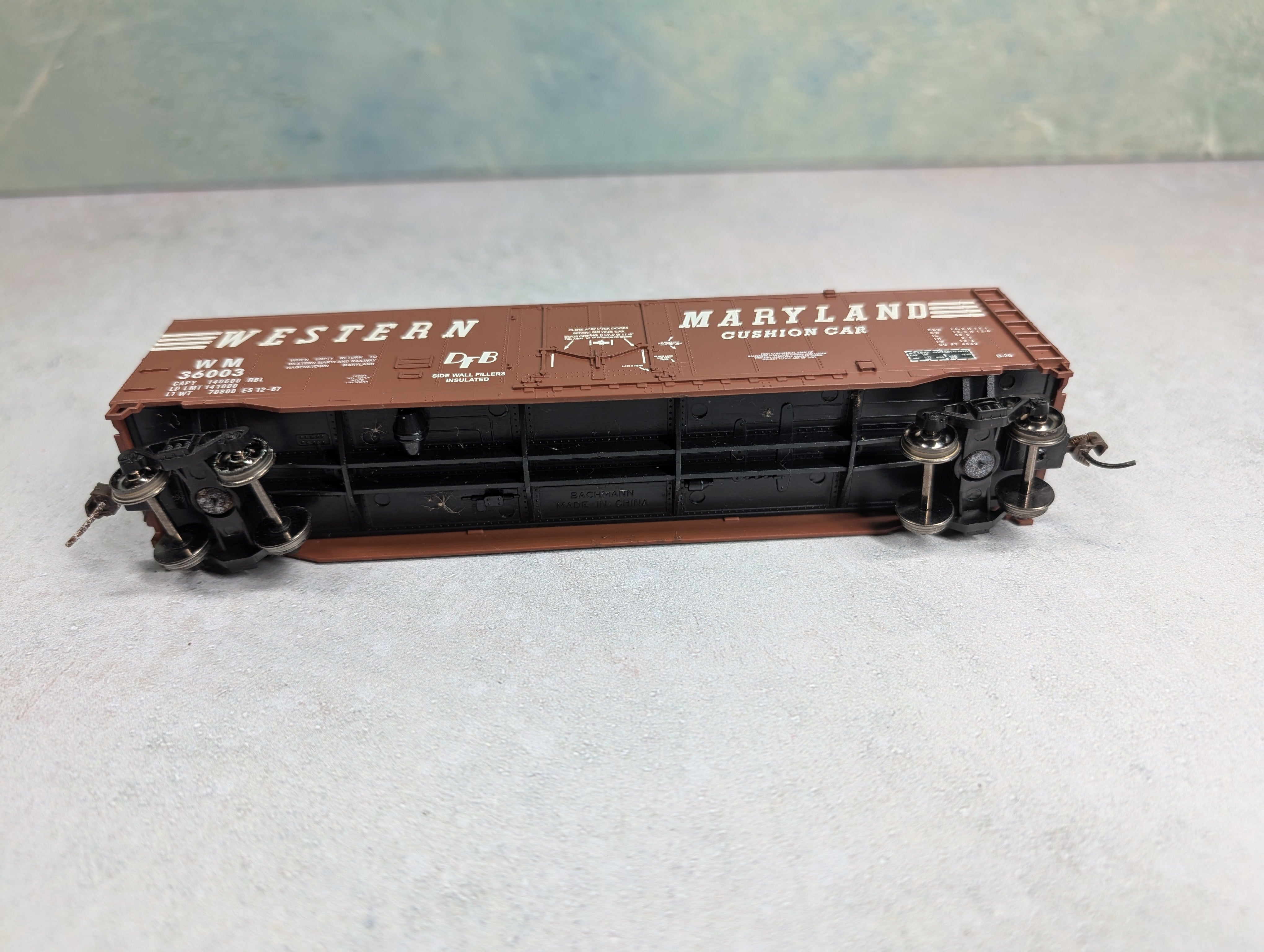 USED Bachmann HO Scale 50' Box Car Western Maryland WM #36003