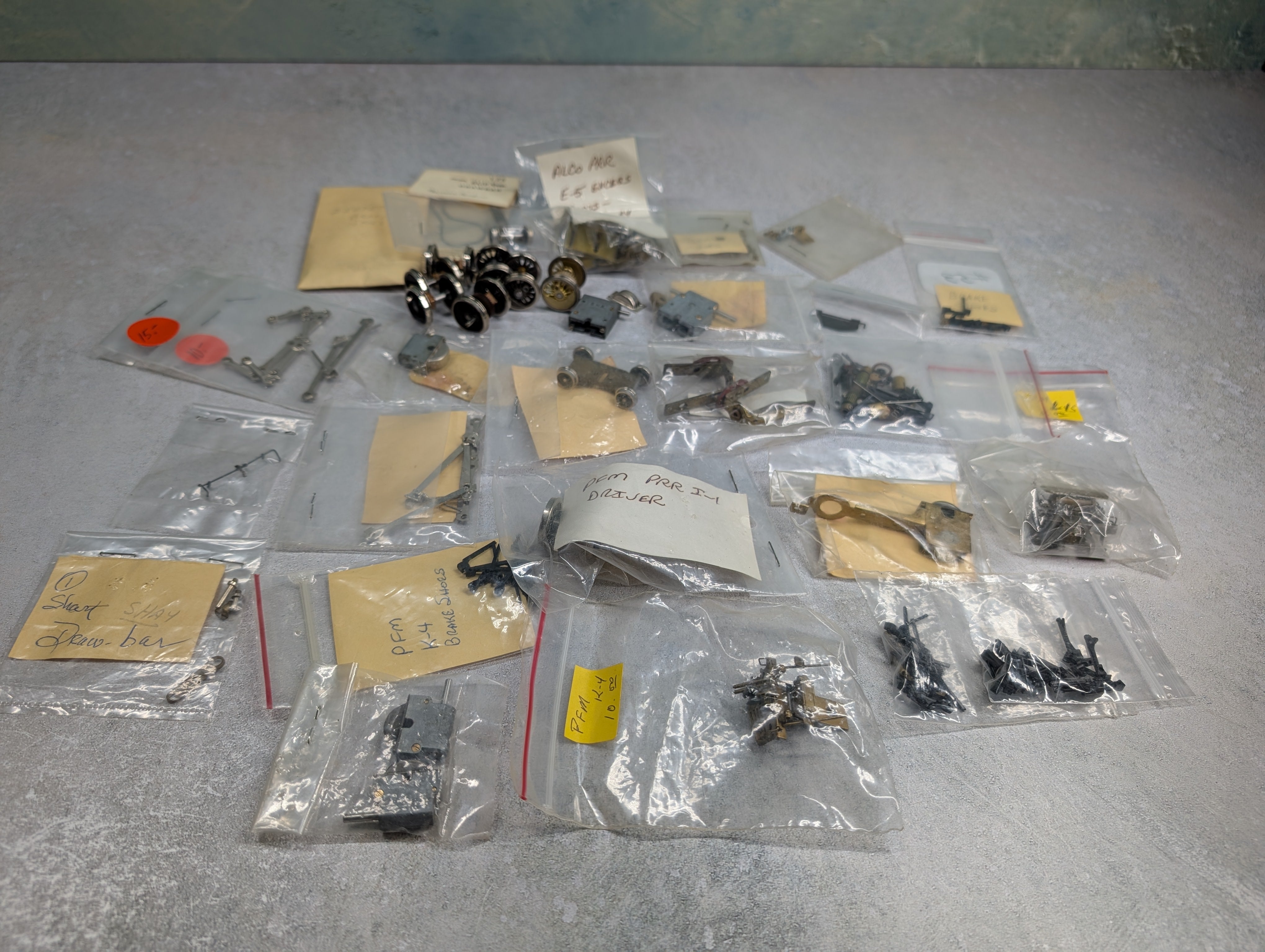 USED HO Scale Large Lot of PFM Steam Locomotive Parts & More Wheels, Gearbox & more
