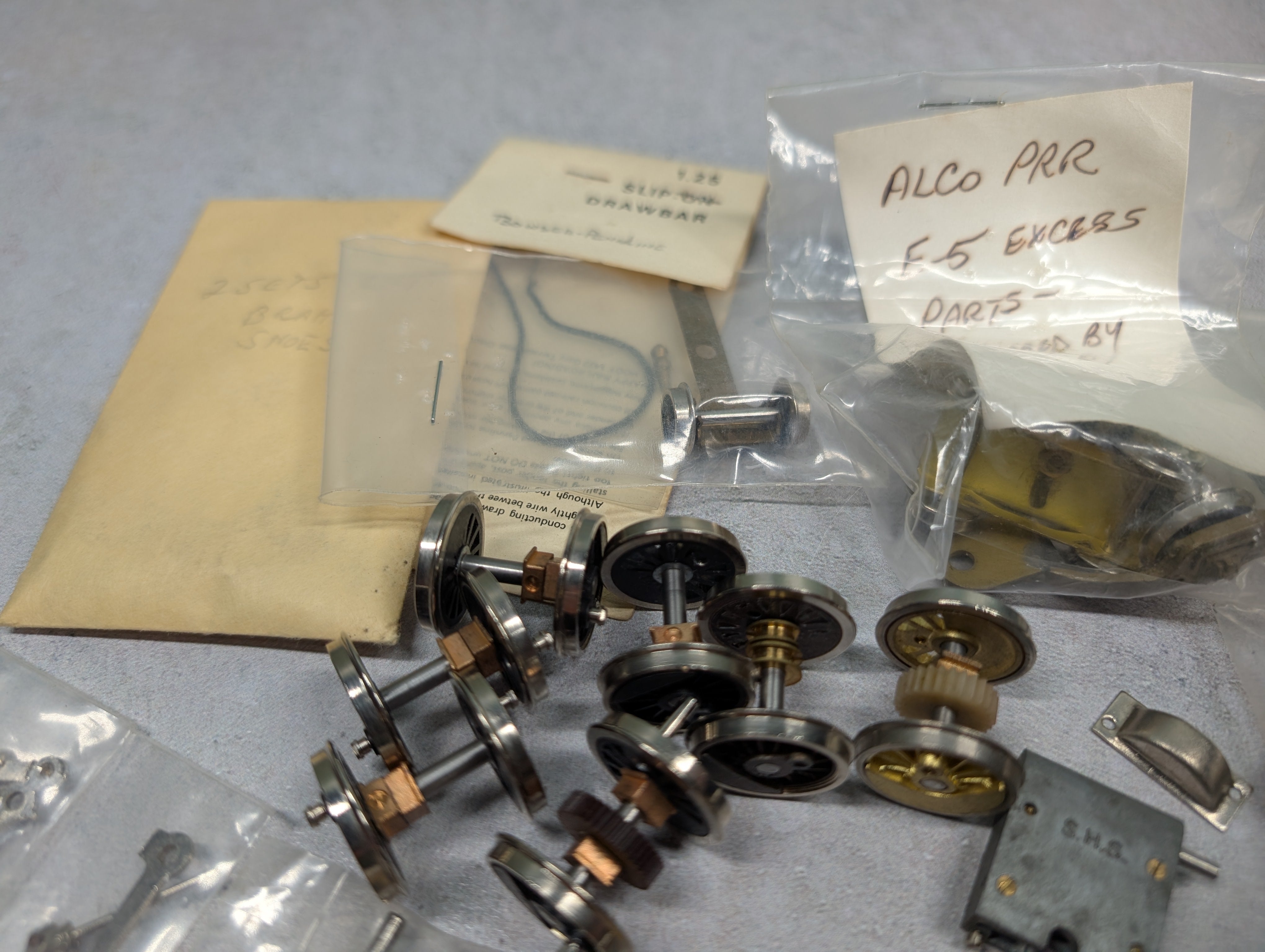 USED HO Scale Large Lot of PFM Steam Locomotive Parts & More Wheels, Gearbox & more
