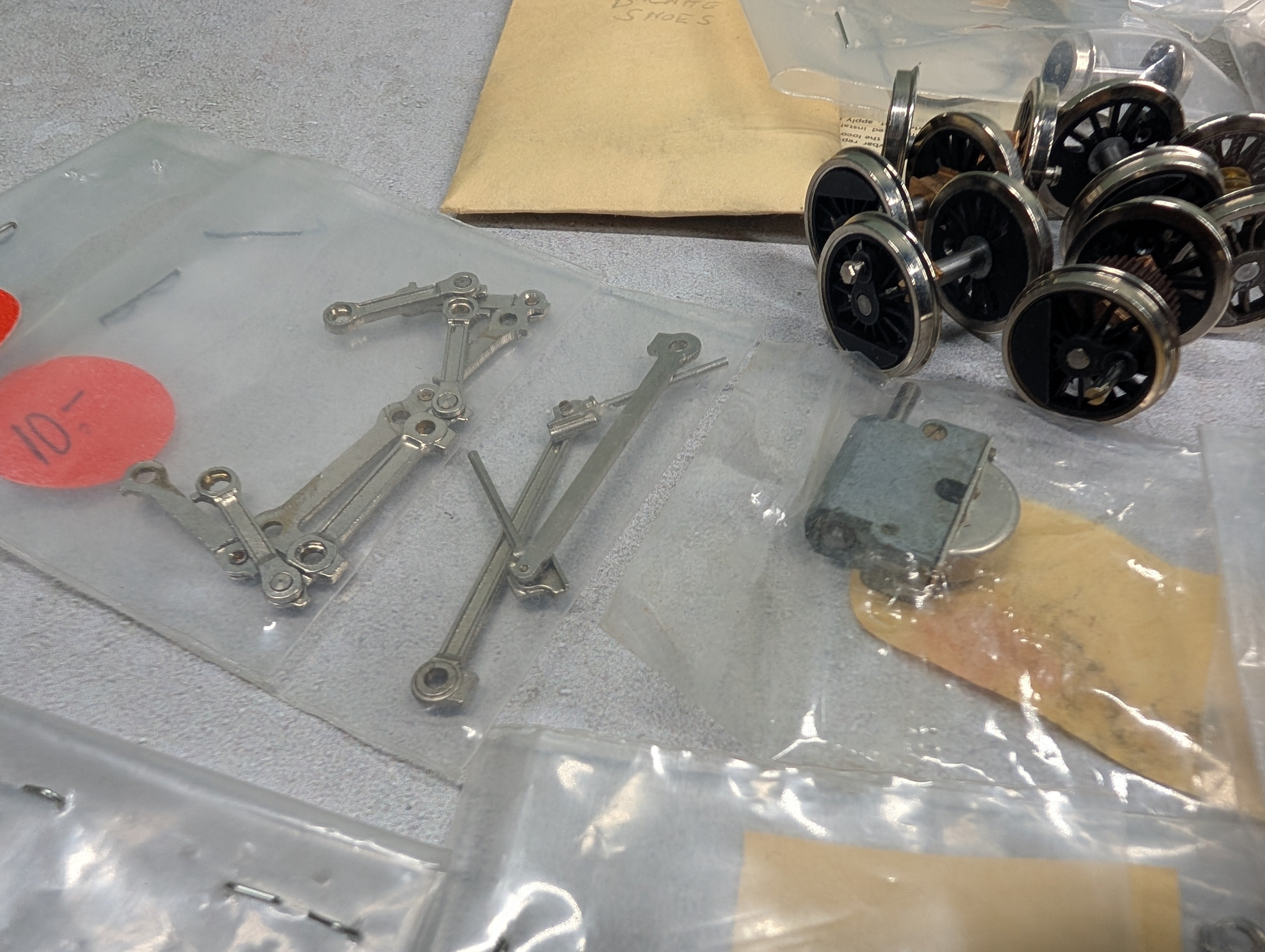 USED HO Scale Large Lot of PFM Steam Locomotive Parts & More Wheels, Gearbox & more