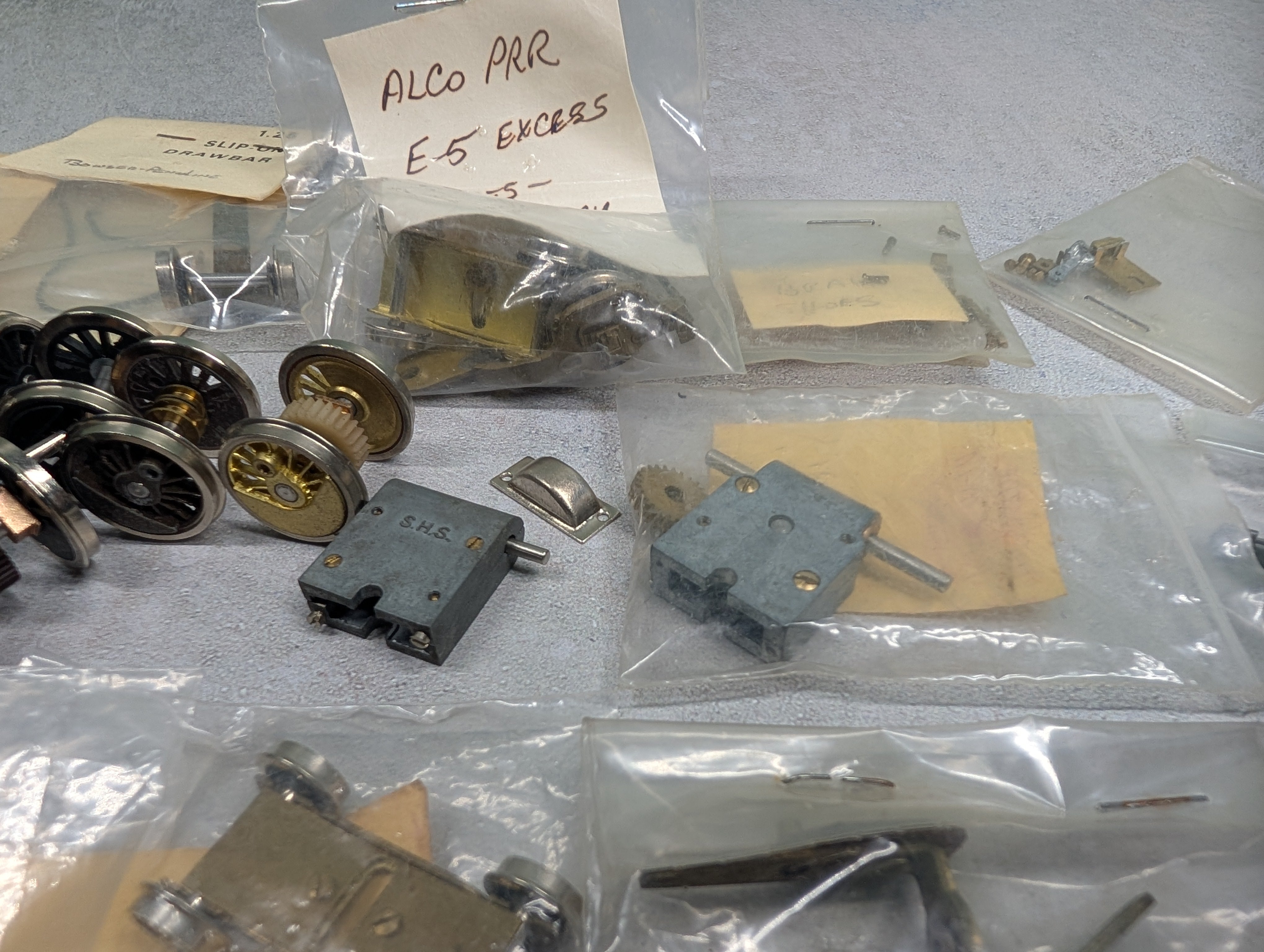 USED HO Scale Large Lot of PFM Steam Locomotive Parts & More Wheels, Gearbox & more