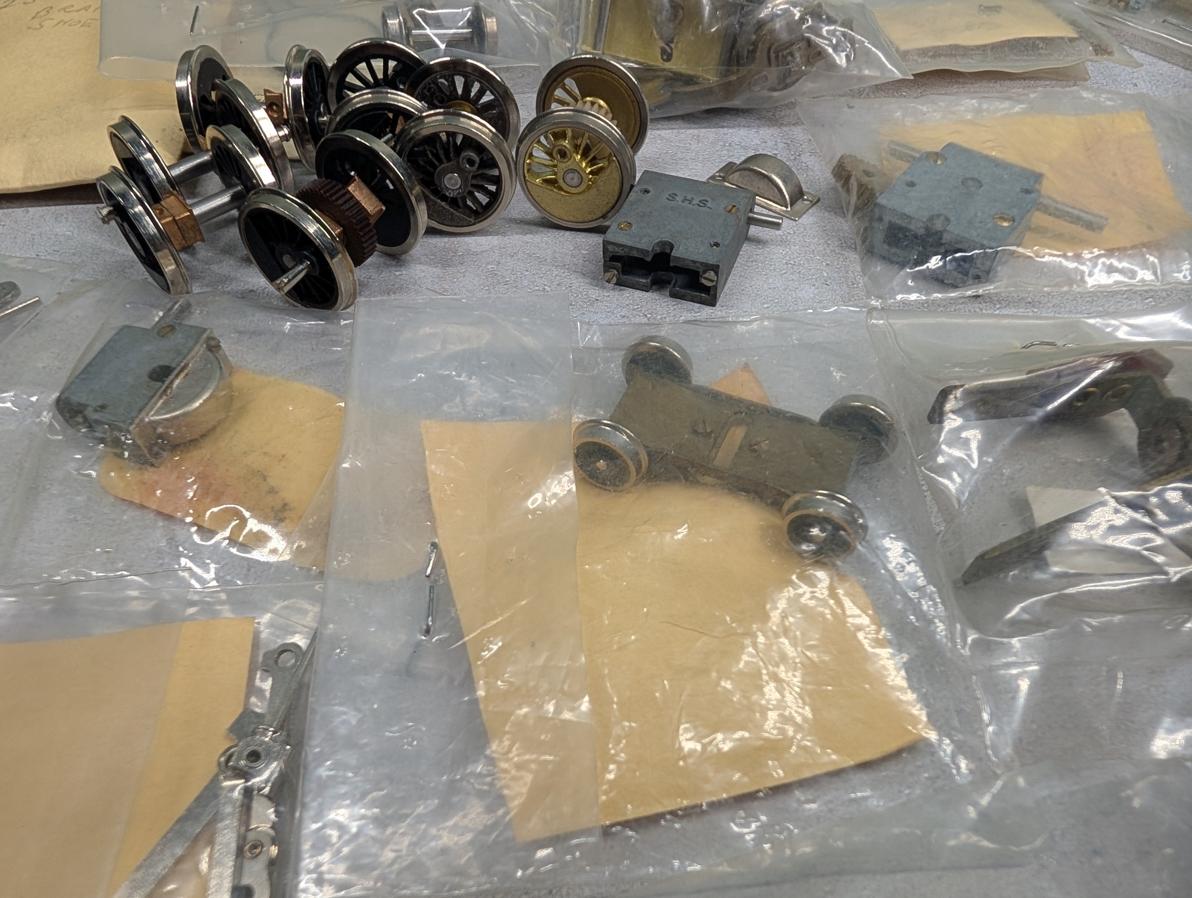 USED HO Scale Large Lot of PFM Steam Locomotive Parts & More Wheels, Gearbox & more
