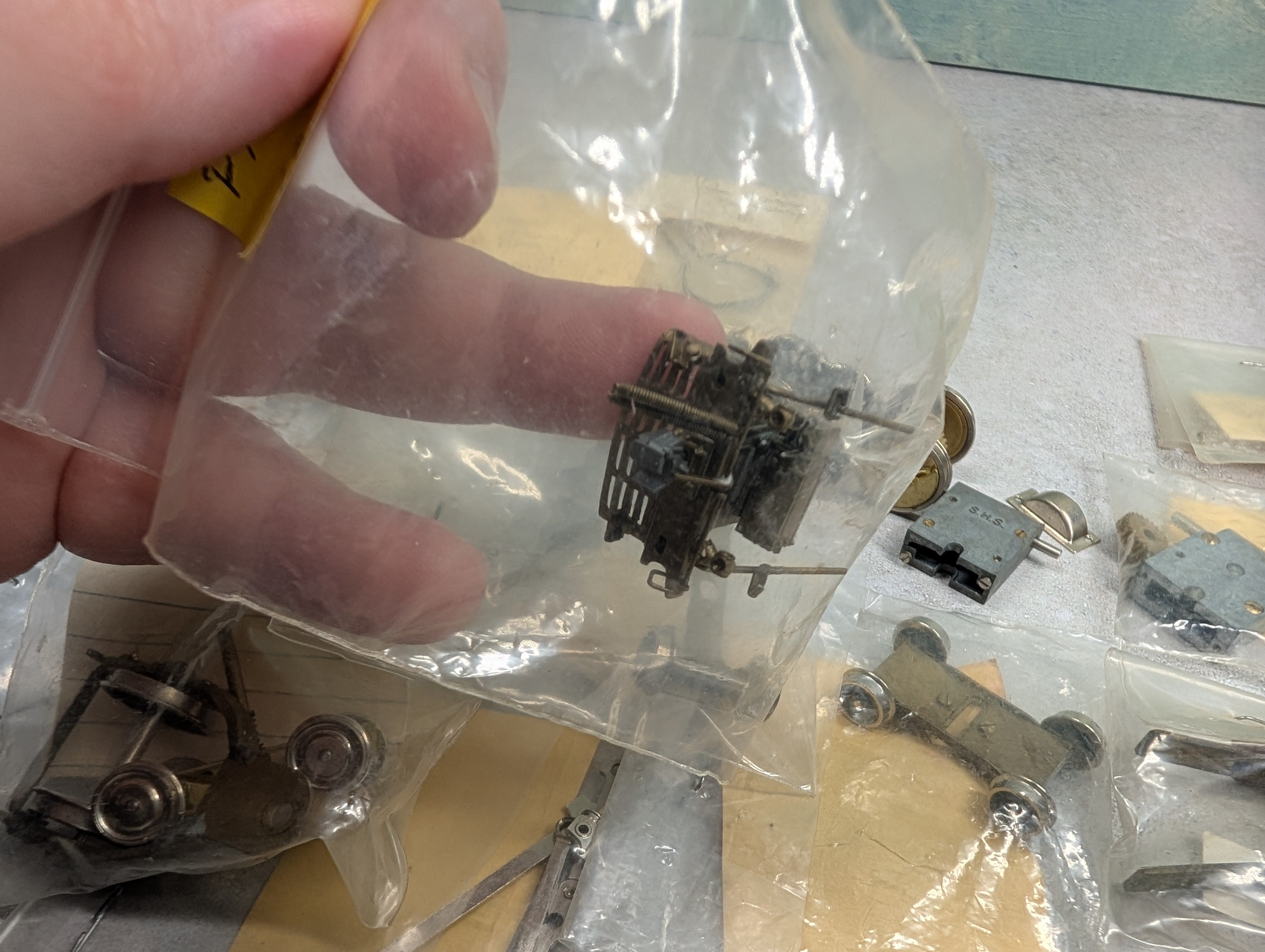 USED HO Scale Large Lot of PFM Steam Locomotive Parts & More Wheels, Gearbox & more