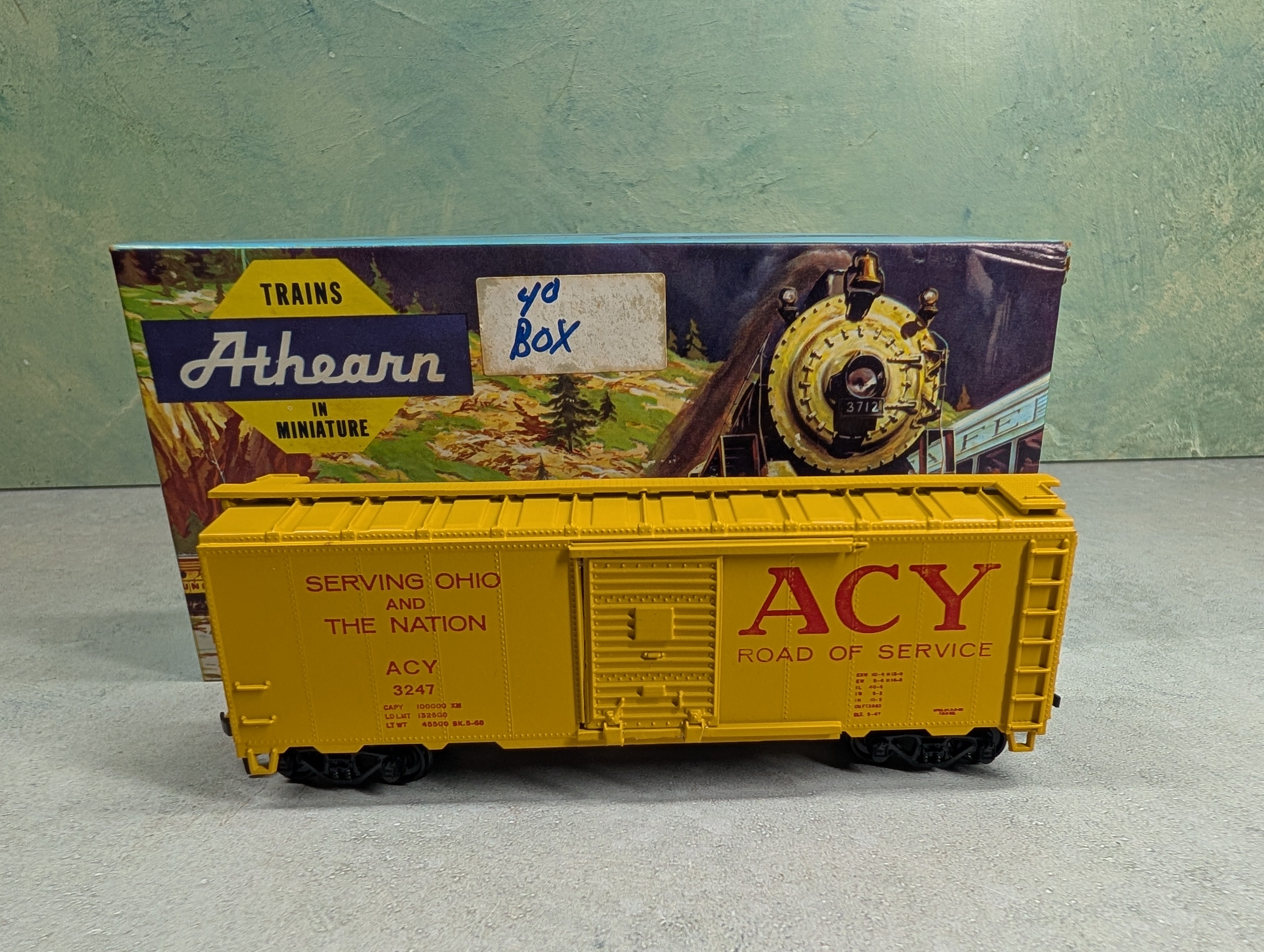 USED Athearn HO Scale 40' Box Car ACY #3247