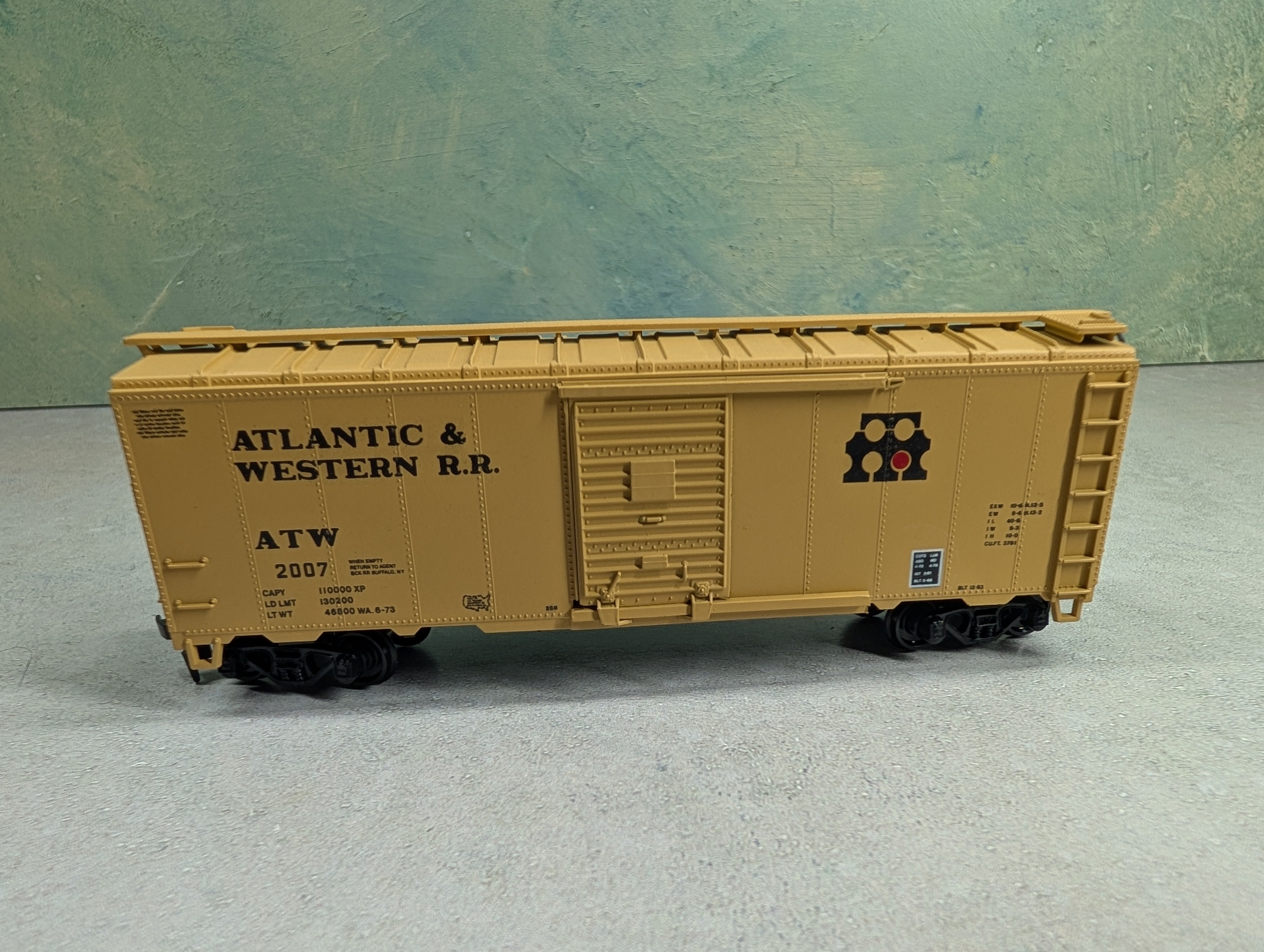 USED Athearn HO Scale 40' Box Car Atlantic & Western RR ATW #2007 Bev-Bel
