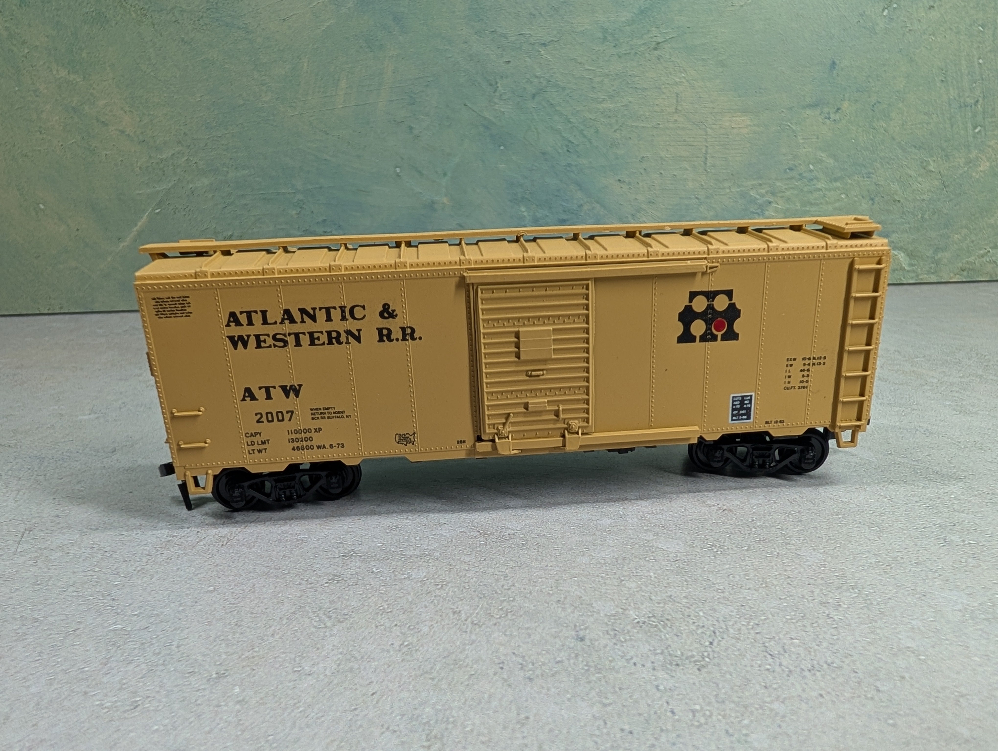 USED Athearn HO Scale 40' Box Car Atlantic & Western RR ATW #2007 Bev-Bel