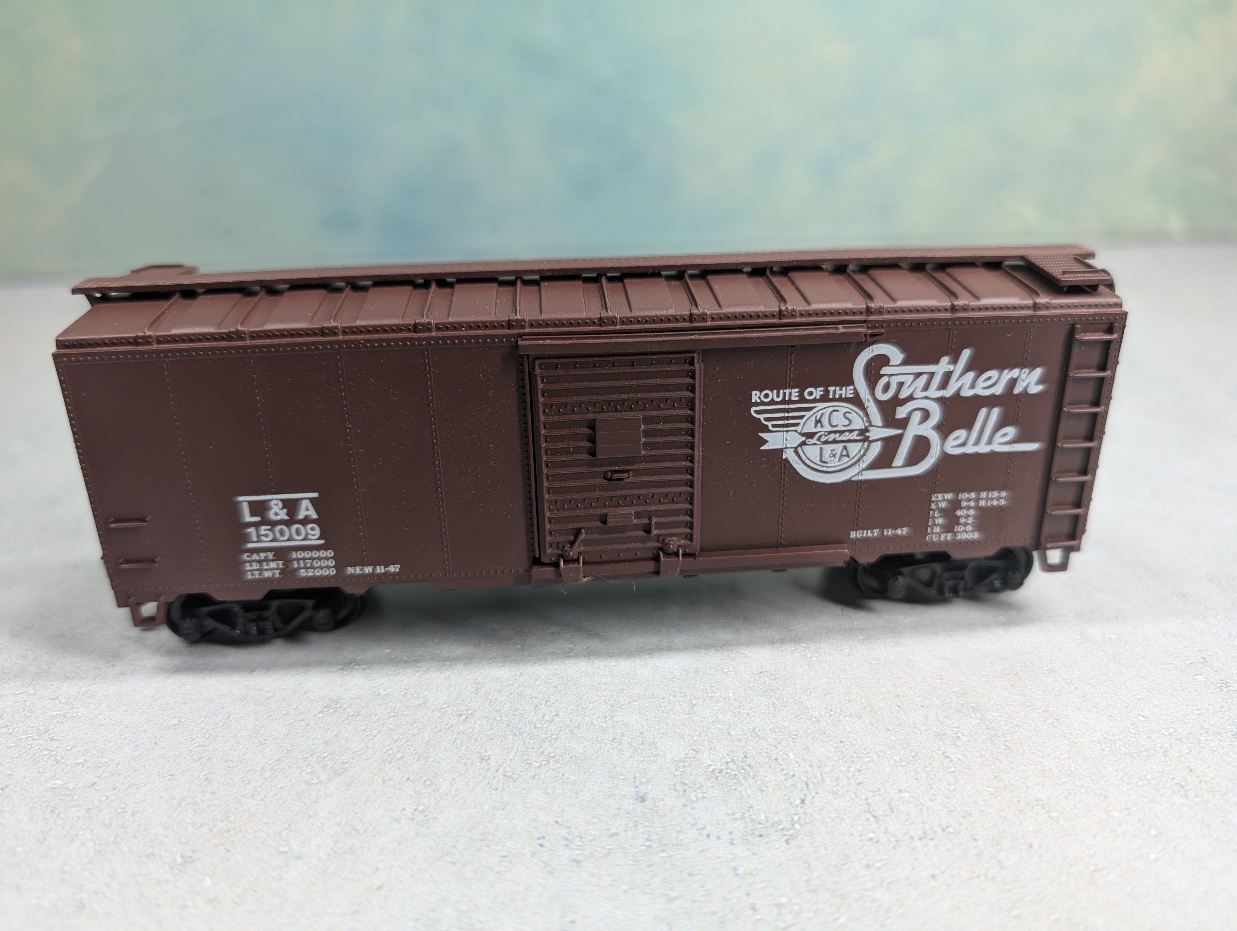 USED Athearn HO Scale 40' Box Car Louisiana and Arkansas L&A #15009 Bev-Bel