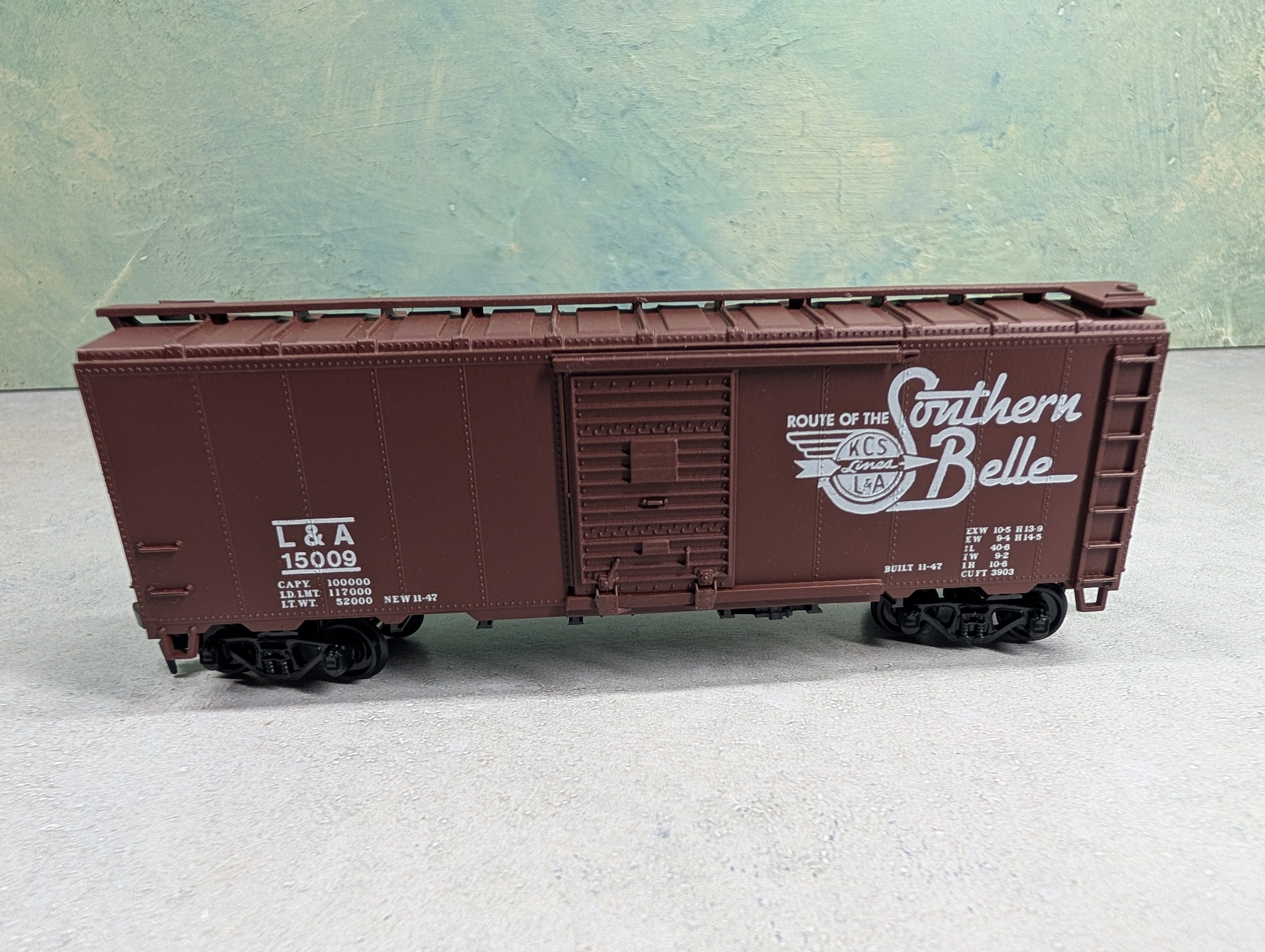 USED Athearn HO Scale 40' Box Car Louisiana and Arkansas L&A #15009 Bev-Bel