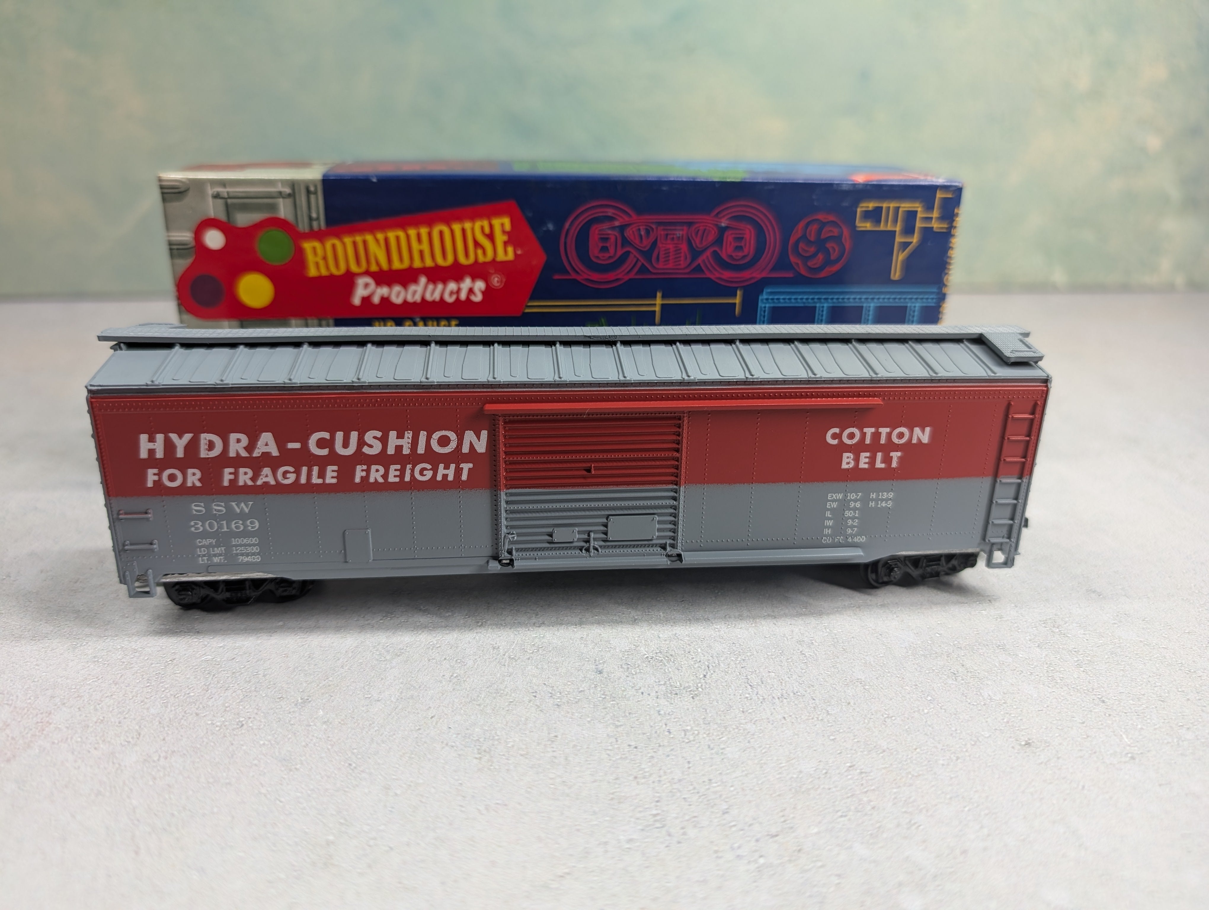 USED Roundhouse HO Scale 50' SD Box Car Cotton Belt SSW #30169