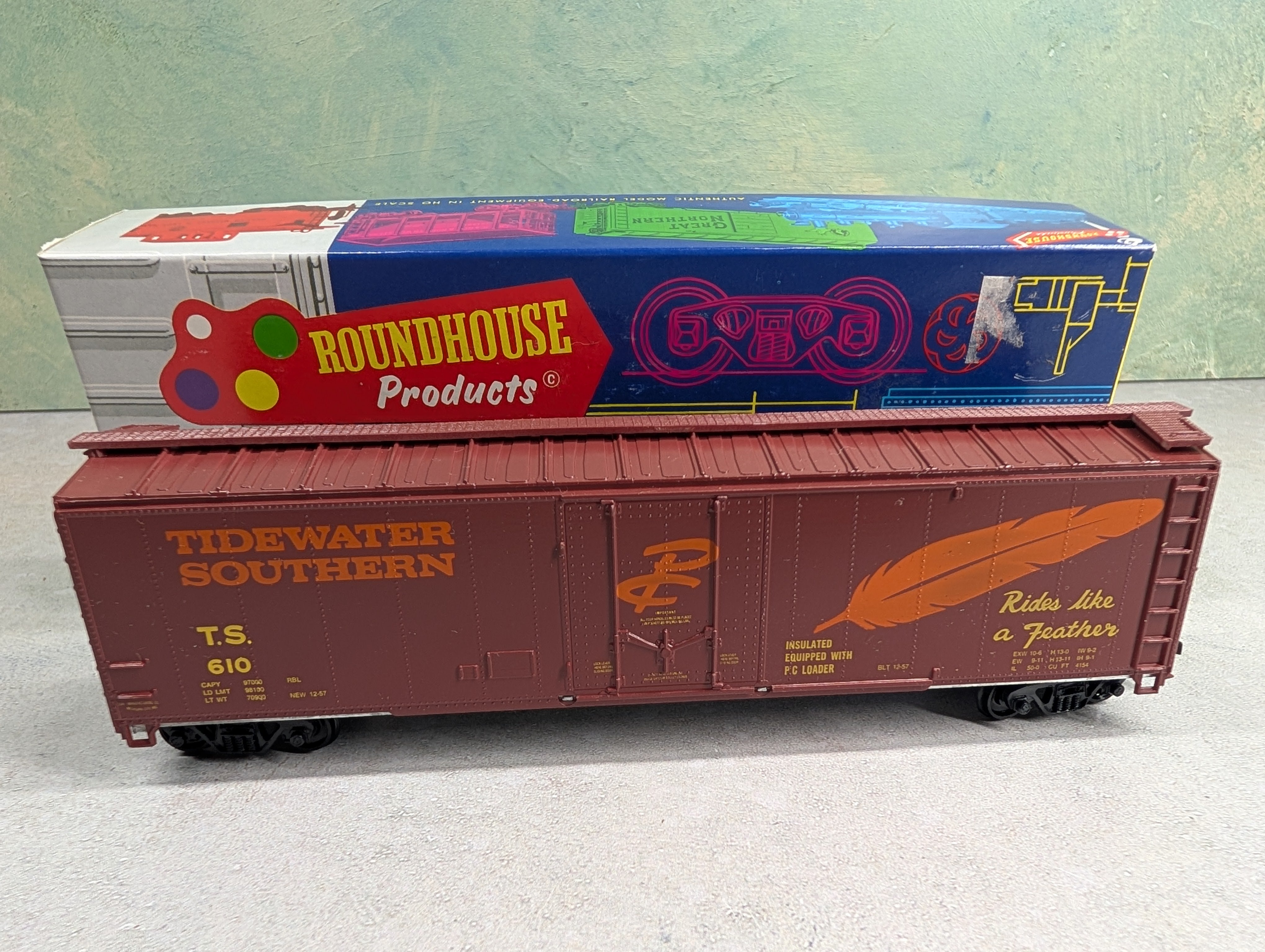 USED Roundhouse HO Scale 50' PD Box Car Tidewater Southern TS #610